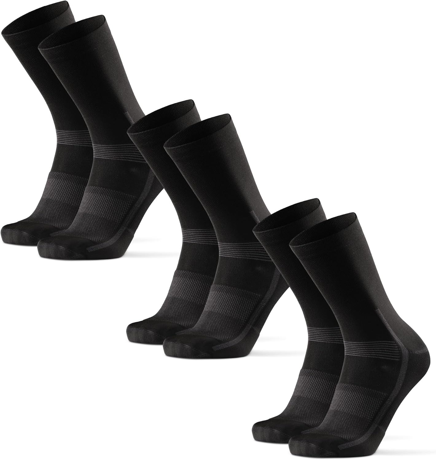 DANISH ENDURANCE Cycling Socks, Crew Length, Breathable, and Cushioned Bike Socks, for Men & Women, Unisex, 3-Pack ? ? ? ? ?