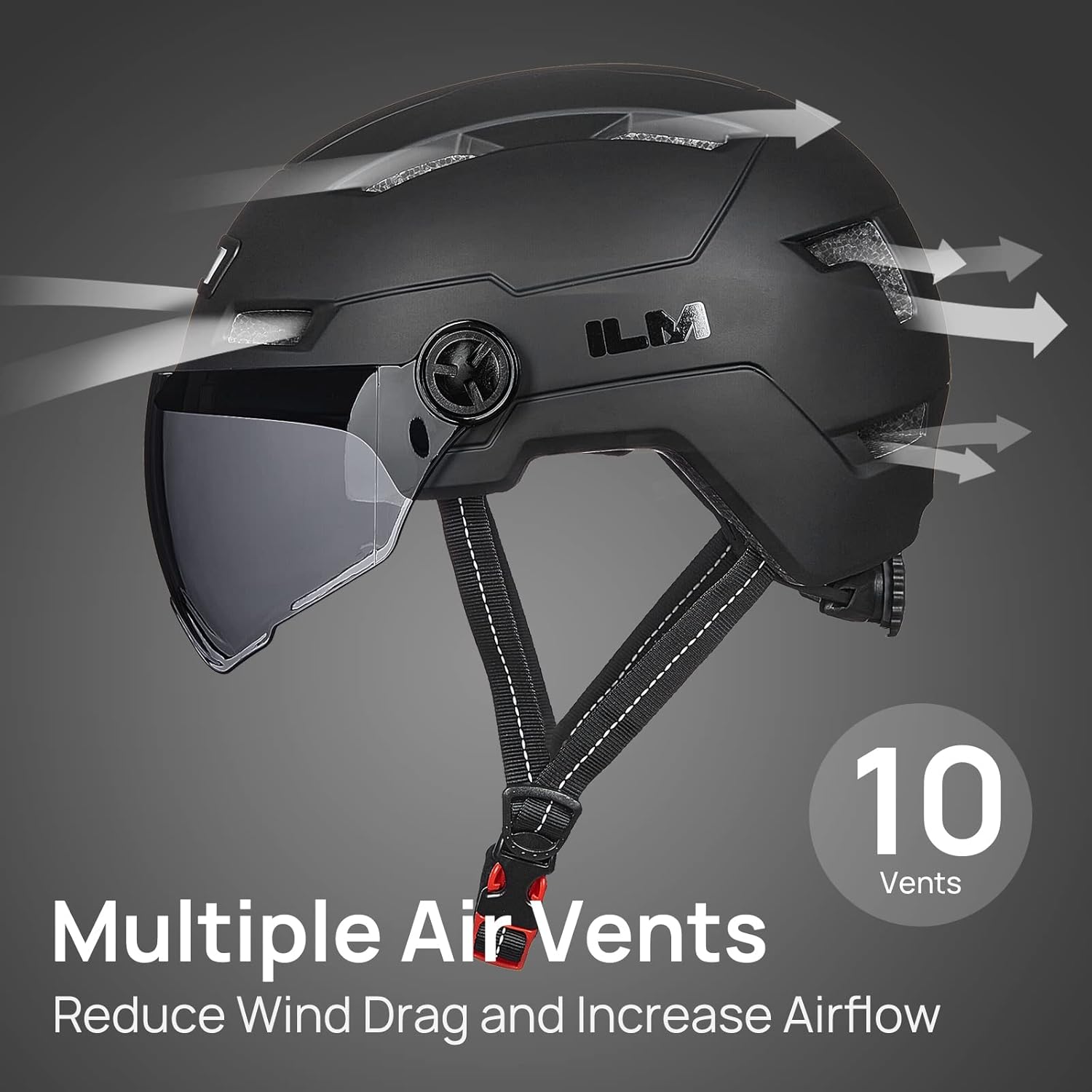 ILM Adult Bike Helmet with USB Rechargeable LED Front and Back Light Mountain&Road Bicycle Helmets for Men Women Removable Goggle Cycling Helmet E3-10L ? ? ? ? ? - Image 4