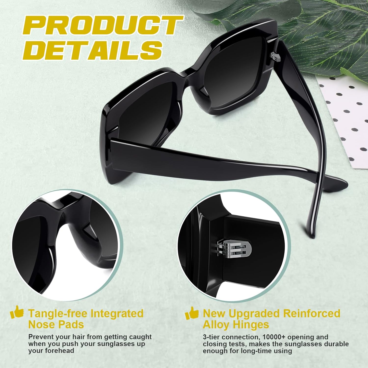 GQUEEN Oversized Square Frame Sunglasses Womens Retro Vintage Trendy Shades,S904 ? - Image 3