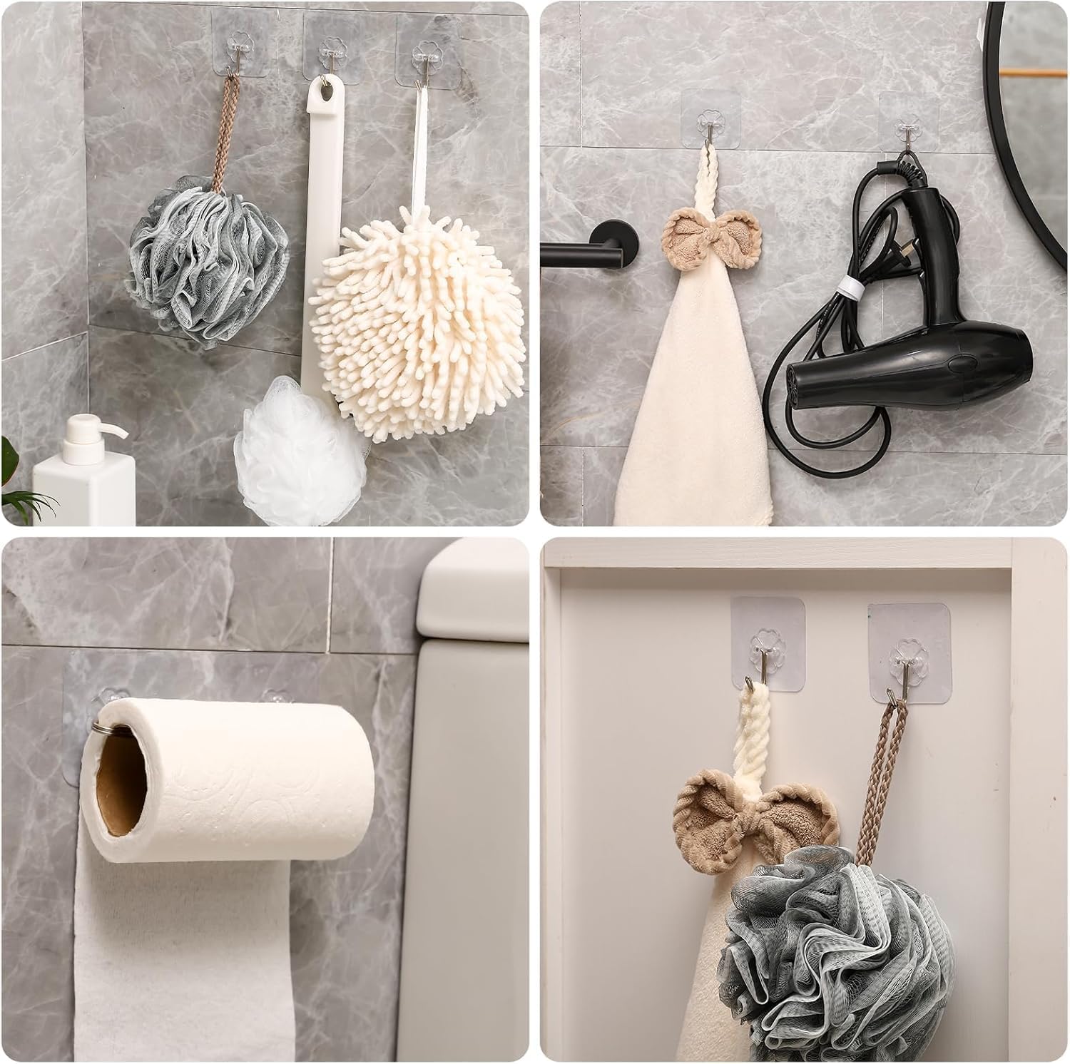 30 Pack Wall Heavy Duty 13lb(Max) Self Adhesive Hooks Waterproof Oilproof Hanging Hooks for Bathroom Shower Kitchen Office Outdoor Home Improvement Utility Hook ? ? ? ? ? - Image 5
