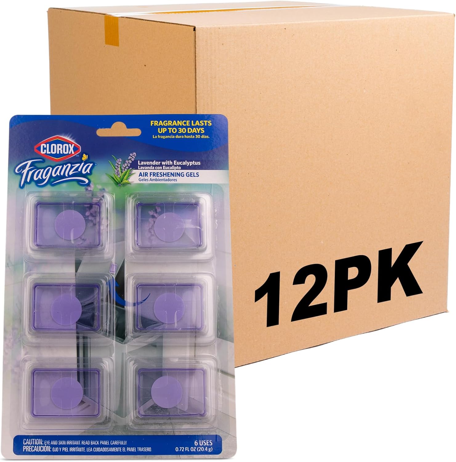 Clorox Fraganzia Adhesive Garbage Can Air Freshener Gel, Lavender with Eucalyptus Scent - No Plug, Stick On Trash Can Deodorizer and Odor Absorber, Gel Air Fresheners for Home and Kitchen, 6 Count ? ? ? ? ? - Image 5