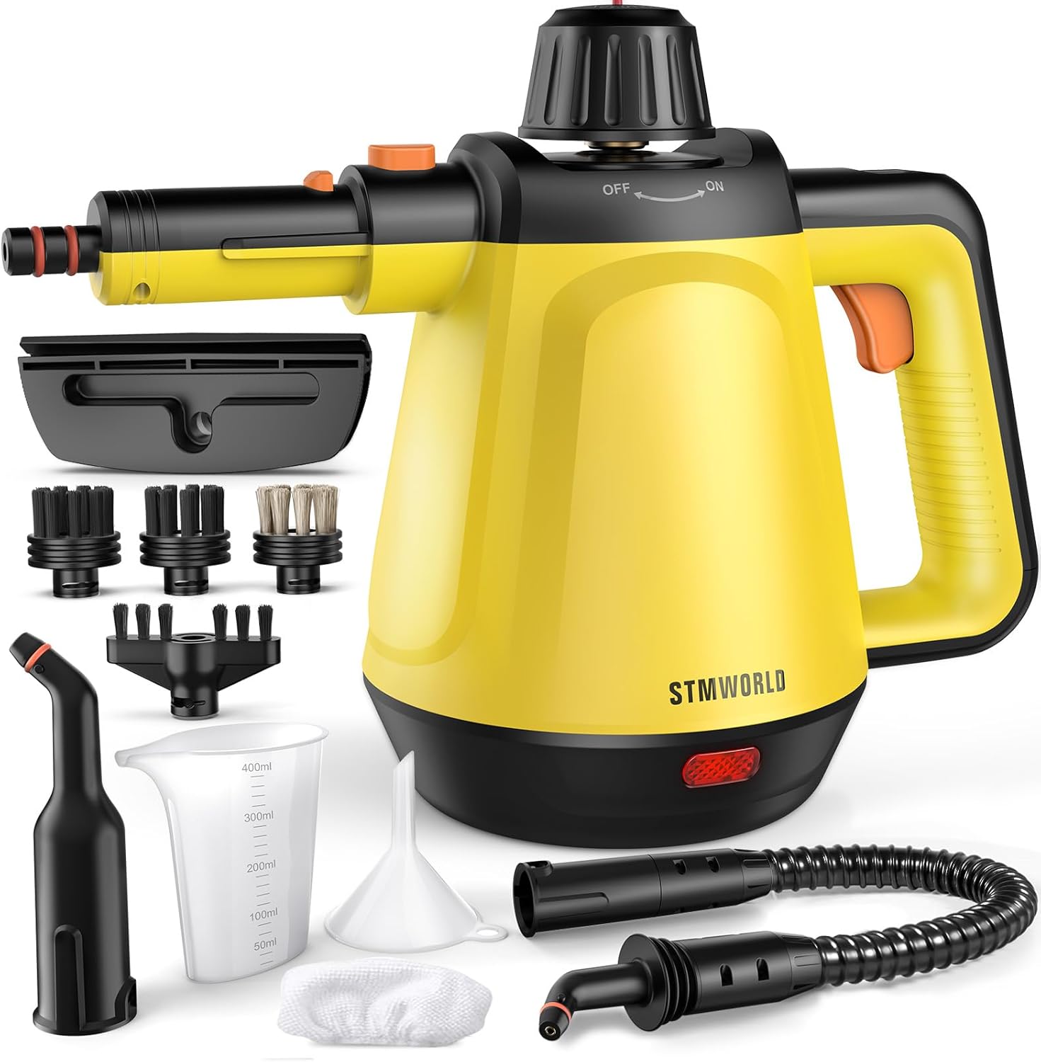 Natural Multi-Surface Handheld Steam Cleaner with 10 Accessories, 13.5OZ Pressurized Multipurpose On Demand Steam Cleaner for Home, Steamer for Cleaning Dirt, Grease, Grout, Tile, Floor, Couch and Car ? ? ? ? ?