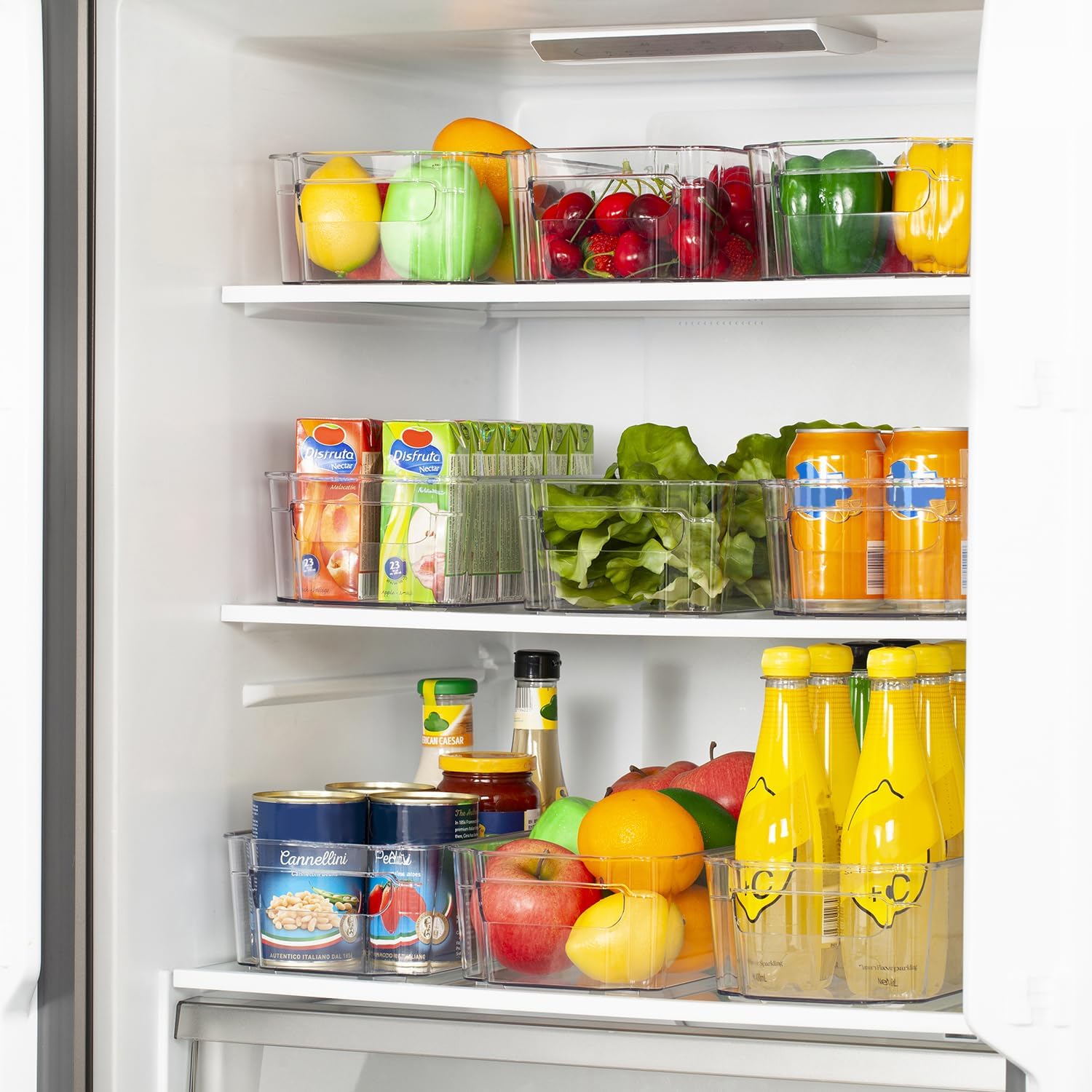 HOOJO Refrigerator Organizers and Storage - 8pcs Clear Plastic Bins For Fridge, Freezer, Kitchen Cabinet, Pantry Organization, BPA Free Fridge Organizer, 12.5 - Image 3