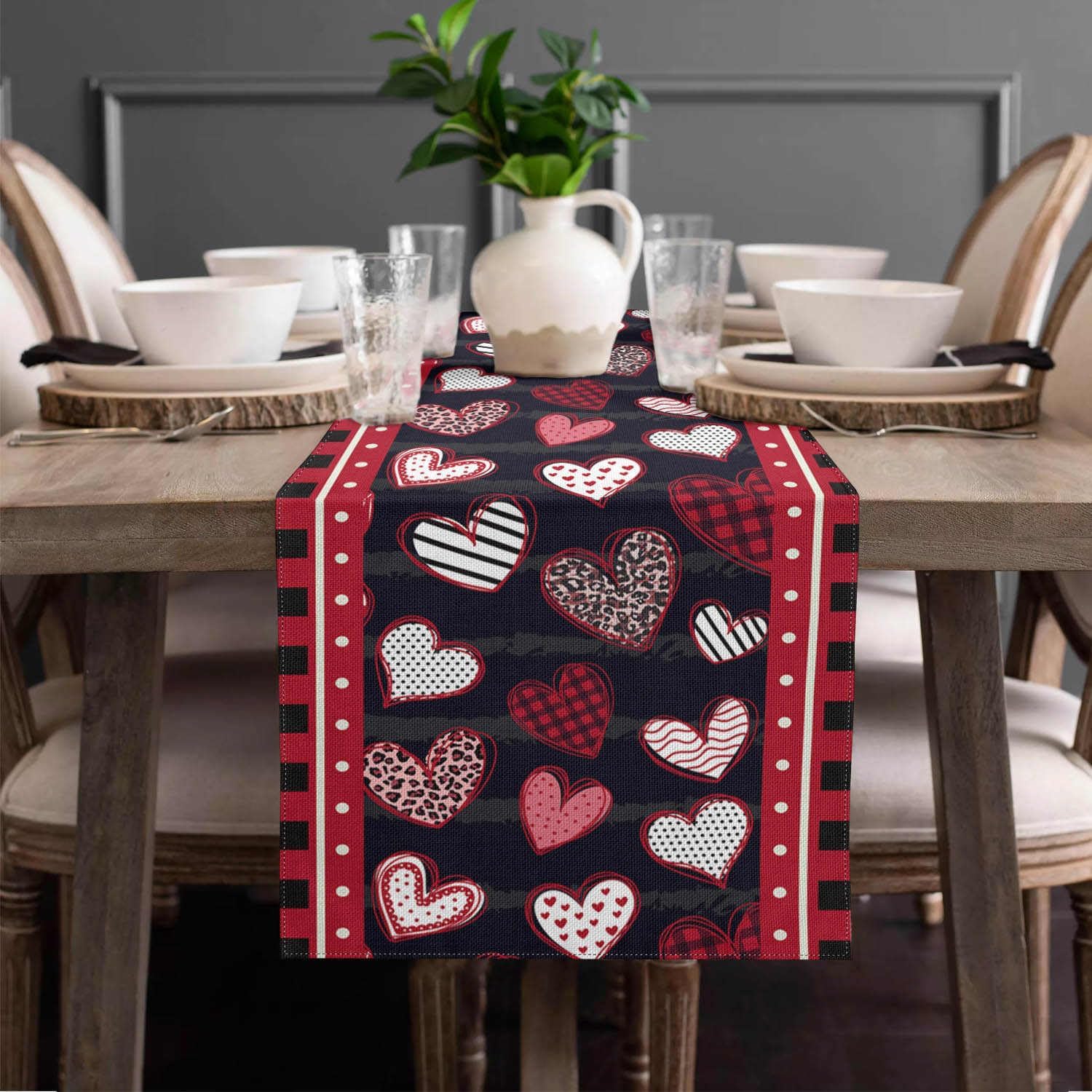 Valentine Runners for Tables Decorations Table Runner 108 inches Long ,Red Candy Heart Table Runner Romantic for Anniversaries,Engagement,Kitchen Dining Runer Cover for Valentines Day Decor ? ? ? ? ? - Image 6