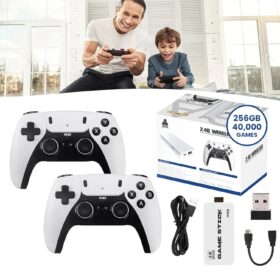 Boltz Retro Stick Gaming Stick  Retro Gaming Console with 40,000+ Classic Video Games, 9 Emulators, 256GB Storage, Plug & Play 4K HDMI Output, Includes 2 Wireless 2.4GHz Controllers                 