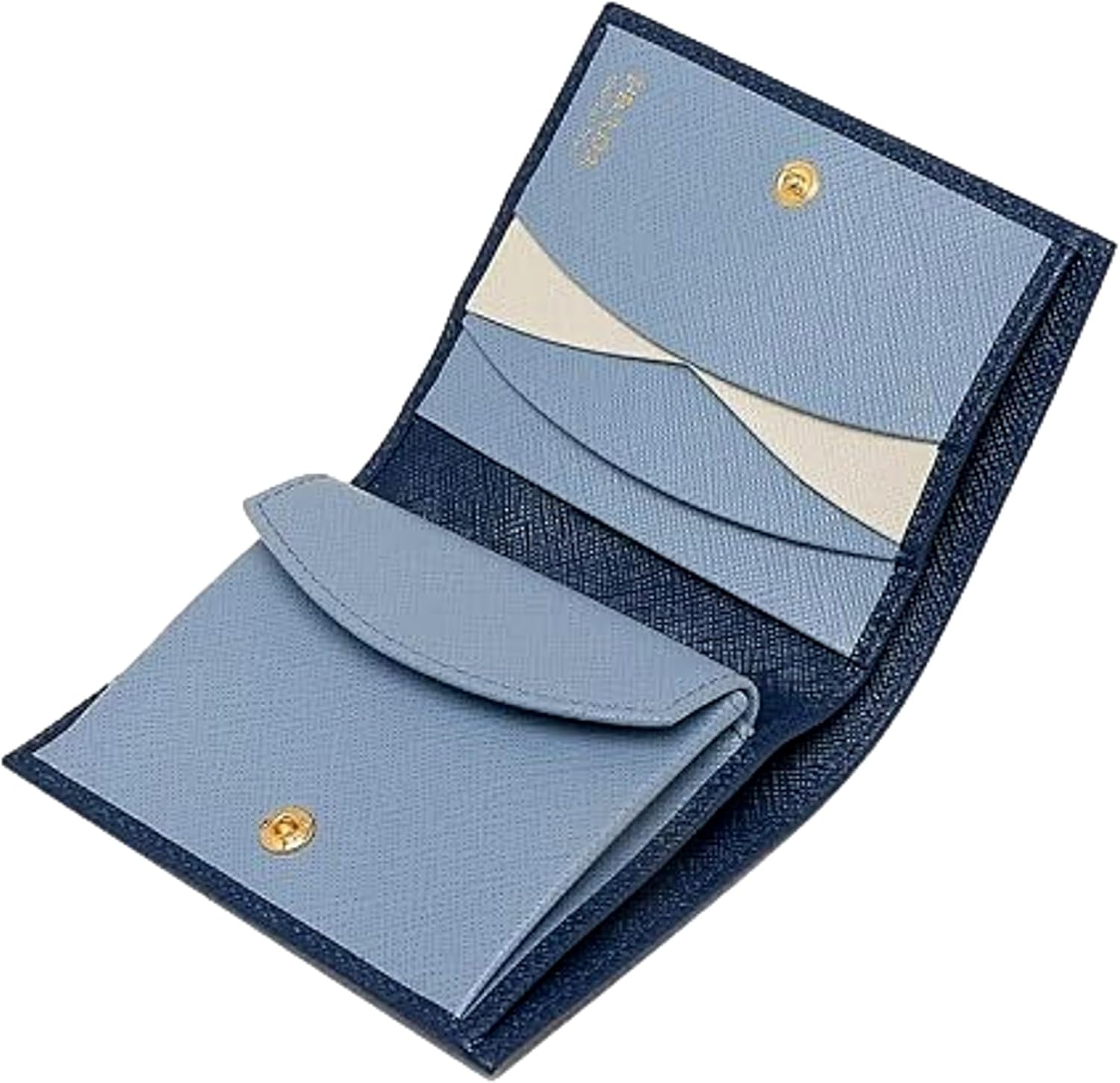 Prada Womens Saffiano Multi-Color Folding Wallet Bluette and Astrale ? ? ? ? ? - Image 4