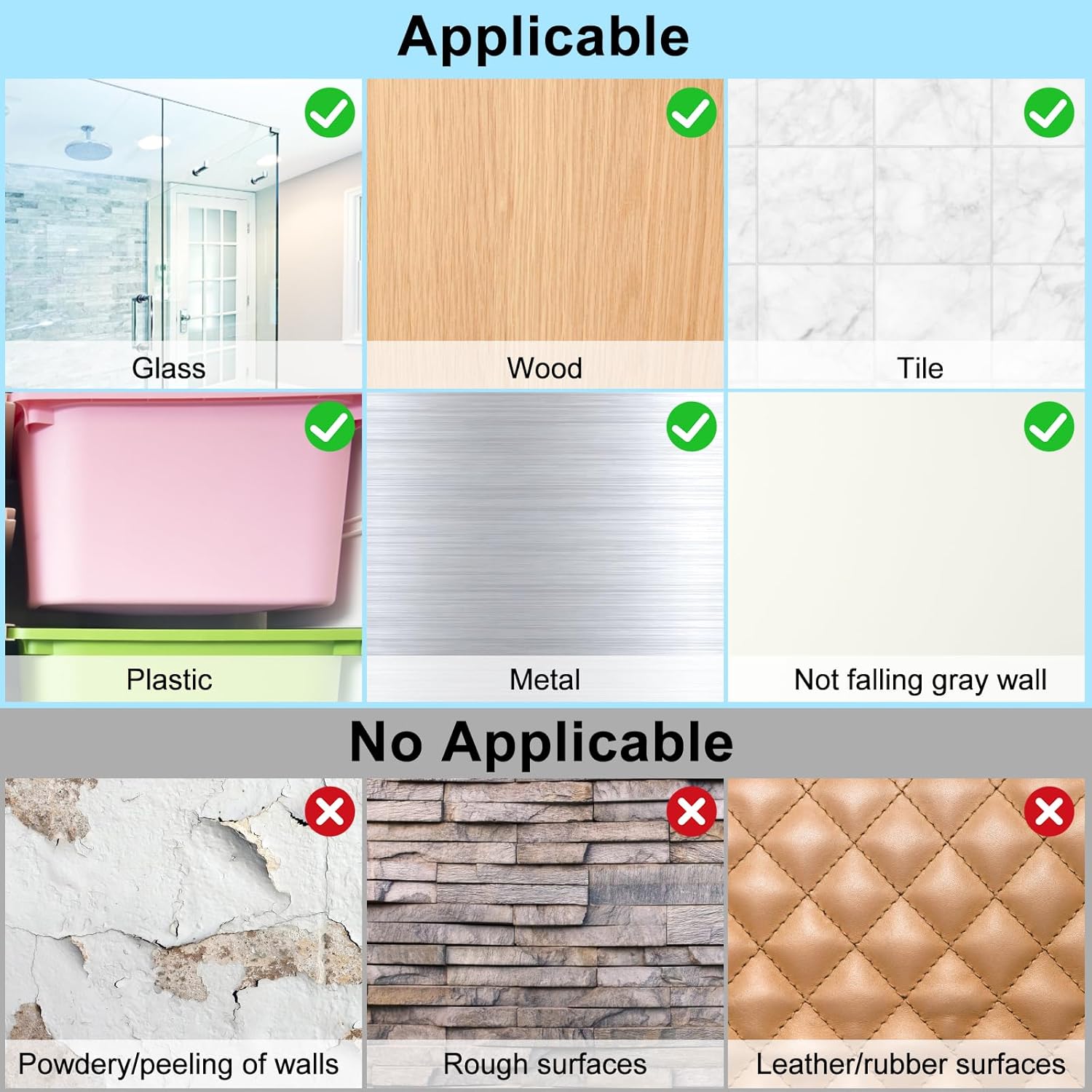 vivinin 15 Pack Shower Caddy Adhesive Replacement, Shower Shelf Adhesive No Drilling, Adhesive Shower Hooks Strong Adhesive, Adhesive Hooks for Showe Caddy, Soap Holder, and Kitchen Racks ? ? ? ? ? - Image 3