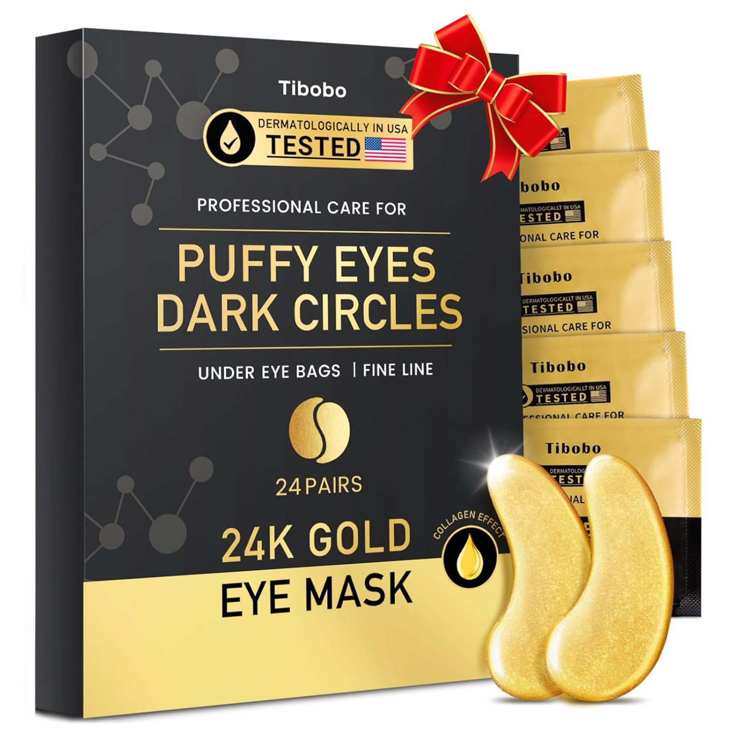 Under Eye Patches (24 Pairs) - Valentines Day Gifts for Women Her Skin Care - 24K Gold Eye Masks Enriched with Abundant Collagen for Dark Circles, Puffy Eyes, Wrinkles - Vegan & USA Tested ? ? ? ? ?