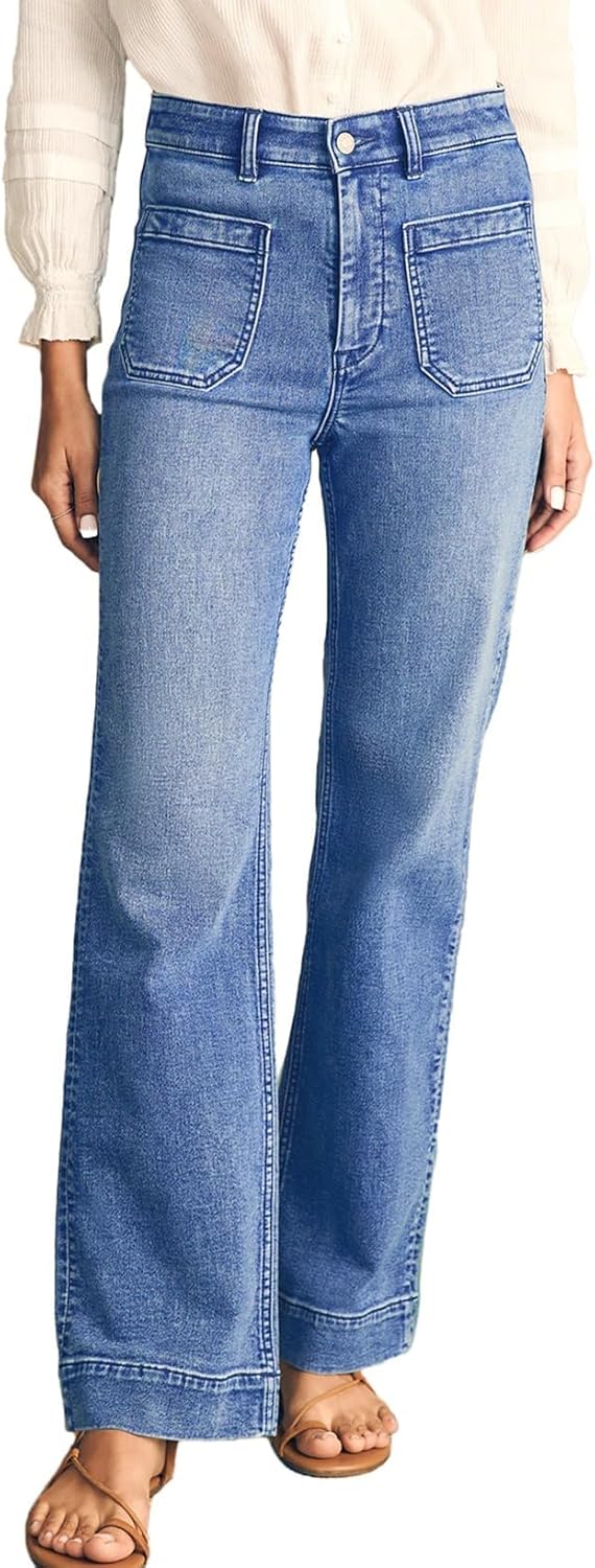 Astylish Women's Wide Leg Jeans High Waisted Stretchy Straight Leg Jeans Loose Trendy Denim Pants with Pocket ?