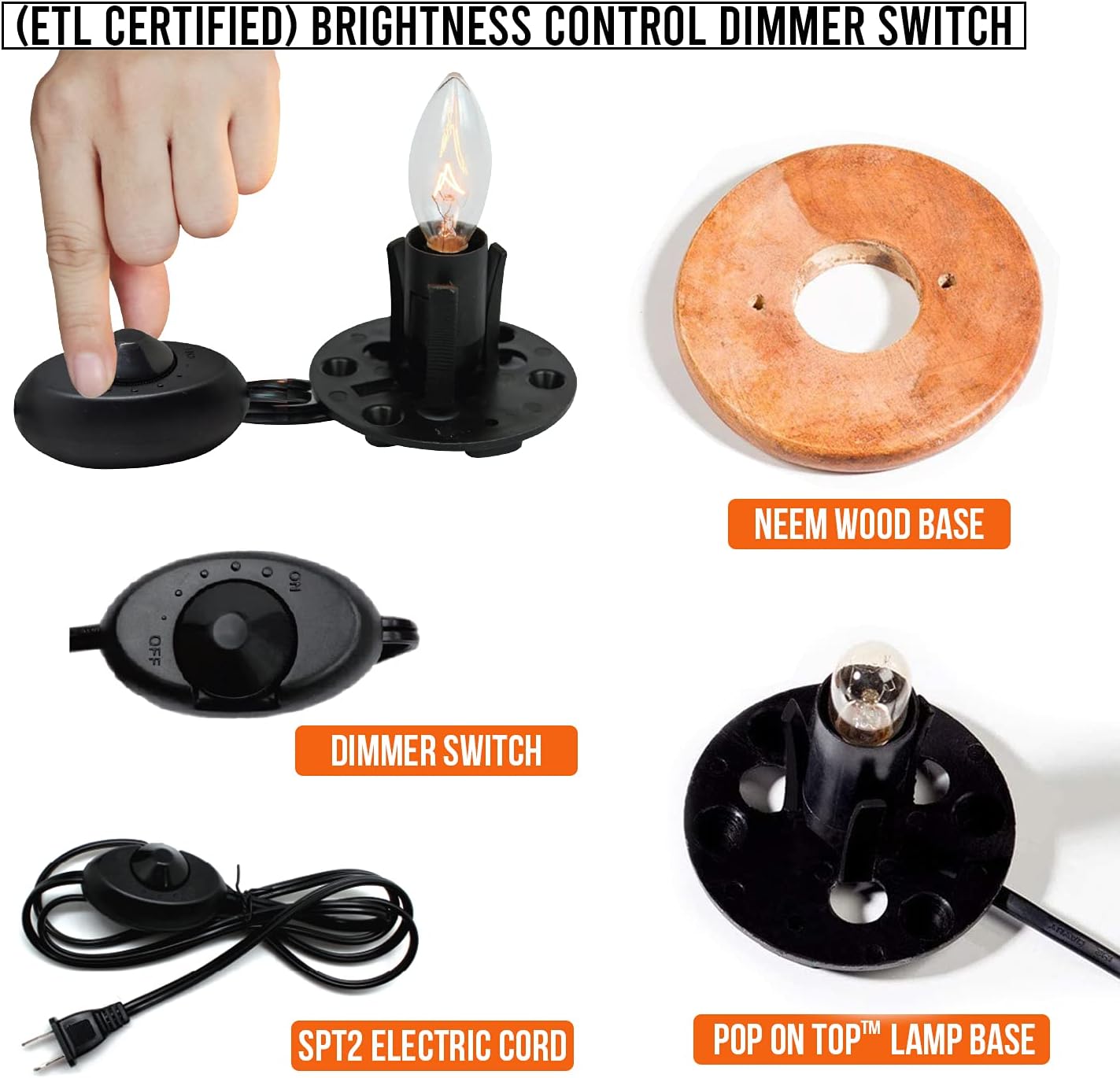 Himalayan Glow Salt Lamp with Dimmer Switch 5-7 lbs ? ? ? ? ? - Image 6