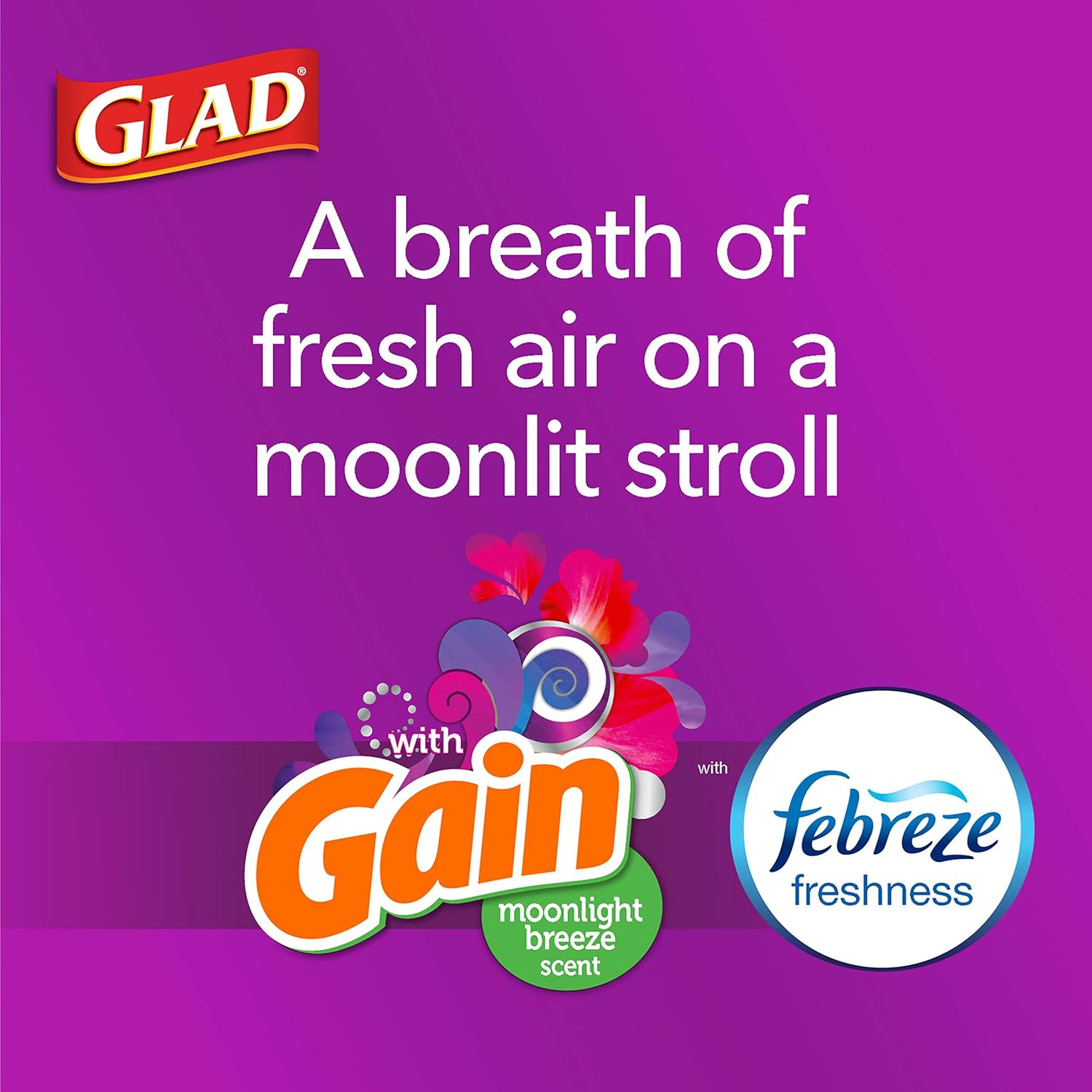 Glad ForceFlex Tall Kitchen Trash Bags, 13 Gal, Gain Moonlight Breeze, 100 Ct (Package May Vary) - Image 3