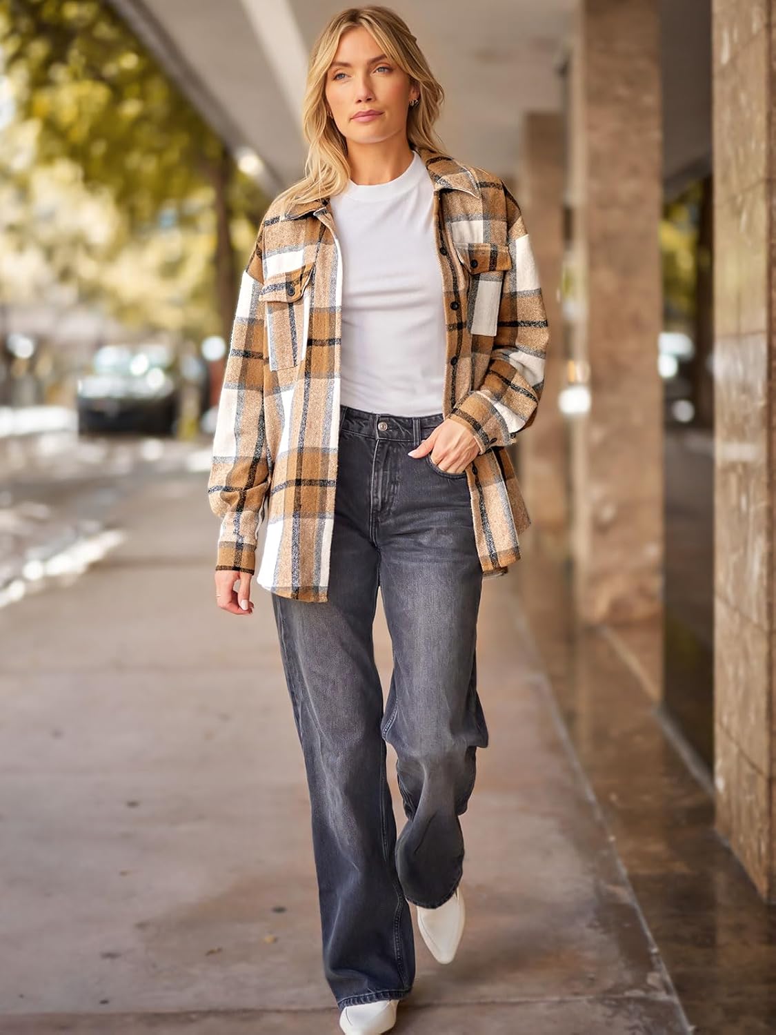AUTOMET Womens Fall Outfits Fashion Clothes Shackets Flannel Plaid Button Down Long Sleeve Shirts Jackets ? - Image 5