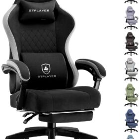 GTPLAYER Gaming Chair, Computer Office Chair with Pocket Spring Cushion, Linkage Armrests and Footrest, High Back Ergonomic Computer Chair with Lumbar Support Task Chair with Footrest                 