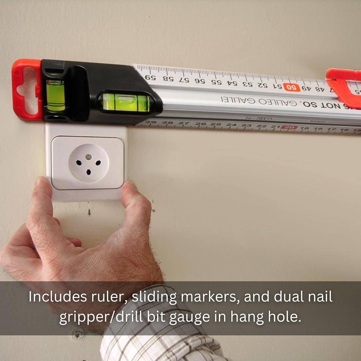 Kapro - 313 Measure Mate - Ultimate Home-Improvement Tool - With Level and Ruler - Features Sliding Markers and Knife Guide - Includes Nail Gripper and Drill Bit Gauge - 24 Inch ? ? ? ? ? - Image 4