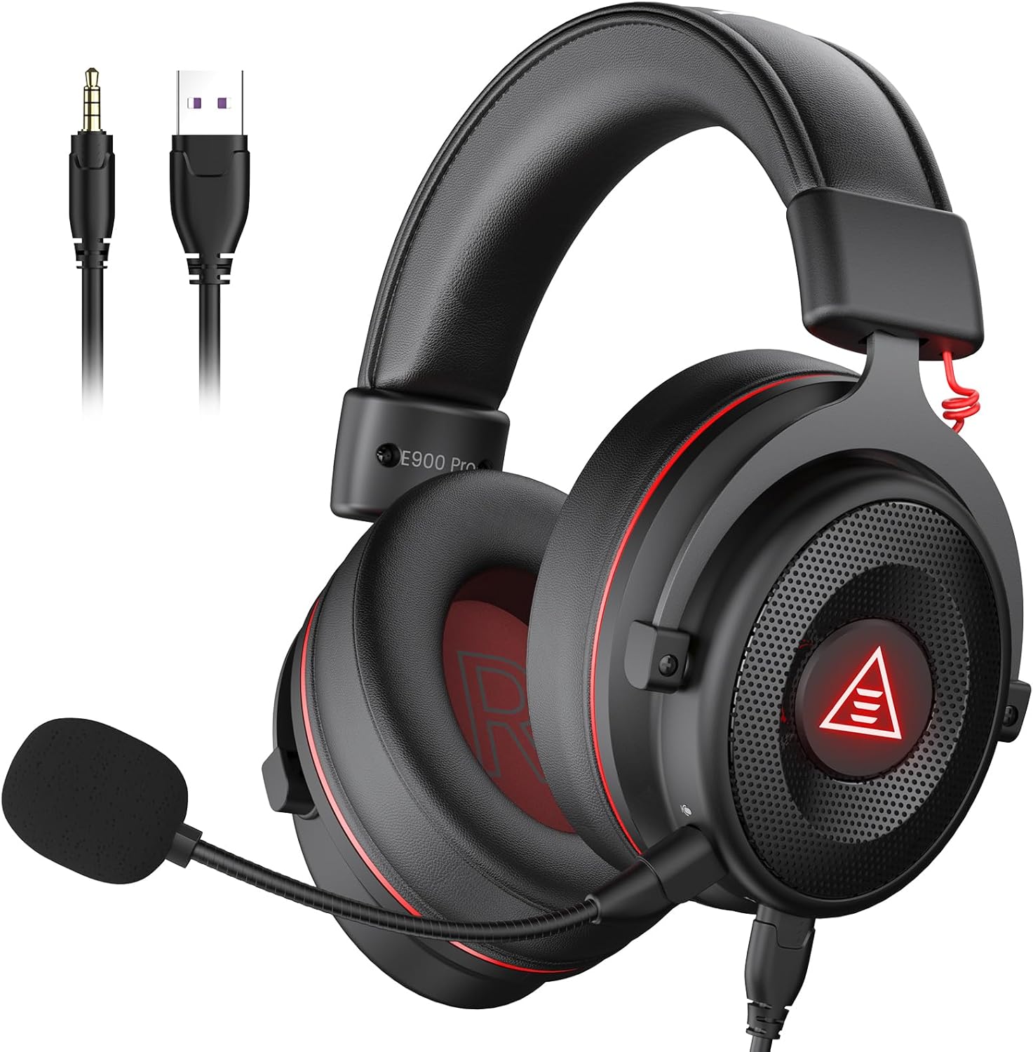 EKSA E900 Pro USB Gaming Headset for PC - Computer Headset with Detachable Noise Cancelling Mic, 7.1 Surround Sound, 50MM Driver - Headphones with Microphone for PS4/PS5, Xbox One, Laptop, Office ? ? ? ? ?