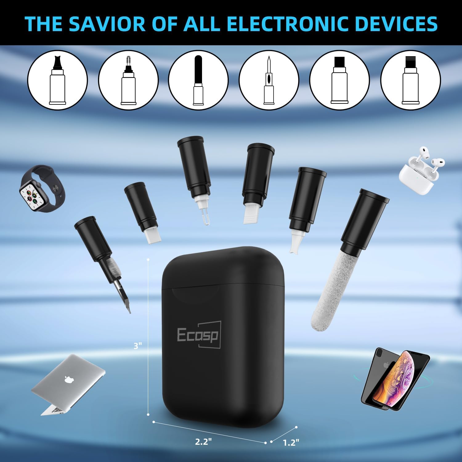 Cleaner Kit for AirPod, Multi-Tool iPhone Cleaning Kit, Cell Phone Cleaning Repair & Recovery iPhone and iPad (Type C) Charging Port, Lightning Cables, and Connectors, Easy to Store and Carry Design ? ? ? ? ? - Image 2