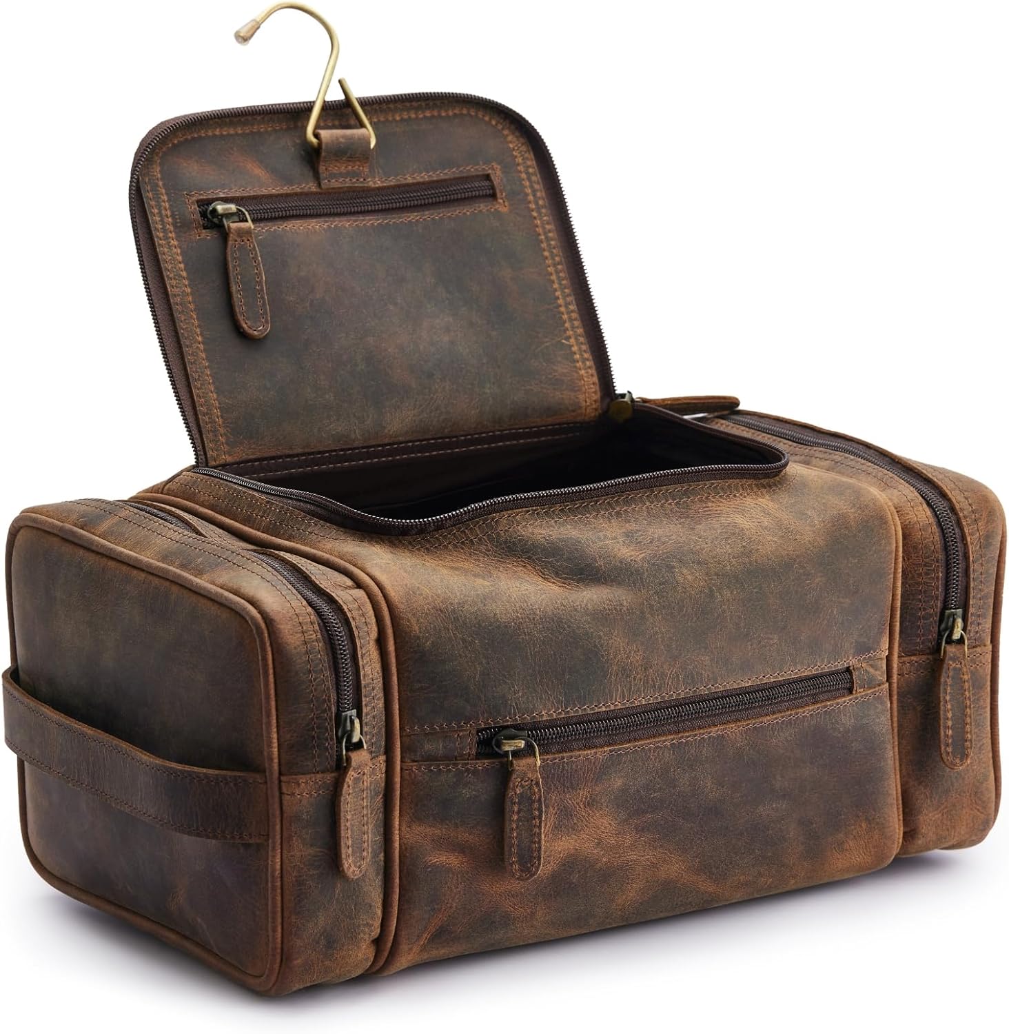 Extra Large Leather Toiletry Bag for Men Women - Premium Leather Men's Toiletry Travel Bag, Dopp Kit for Travel, Leather Pouch, Mens Toiletry Bag for Travel,Large Men's Travel Bag Toiletry Organizer ? ? ? ? ?