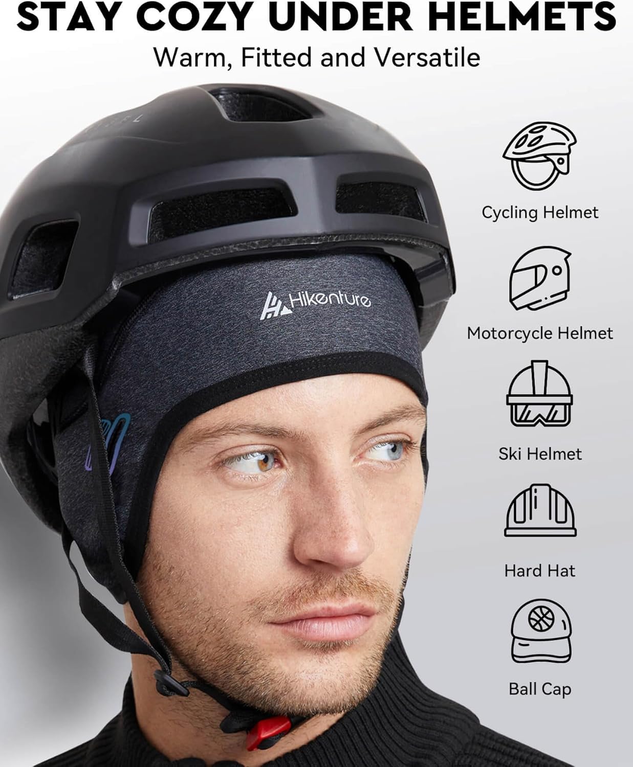 Hikenture Skull Cap Helmet Liner with Glasses Holes, Winter Thermal Cycling Cap for Men & Women, Cycling Hat Beanie ? ? ? ? ? - Image 4
