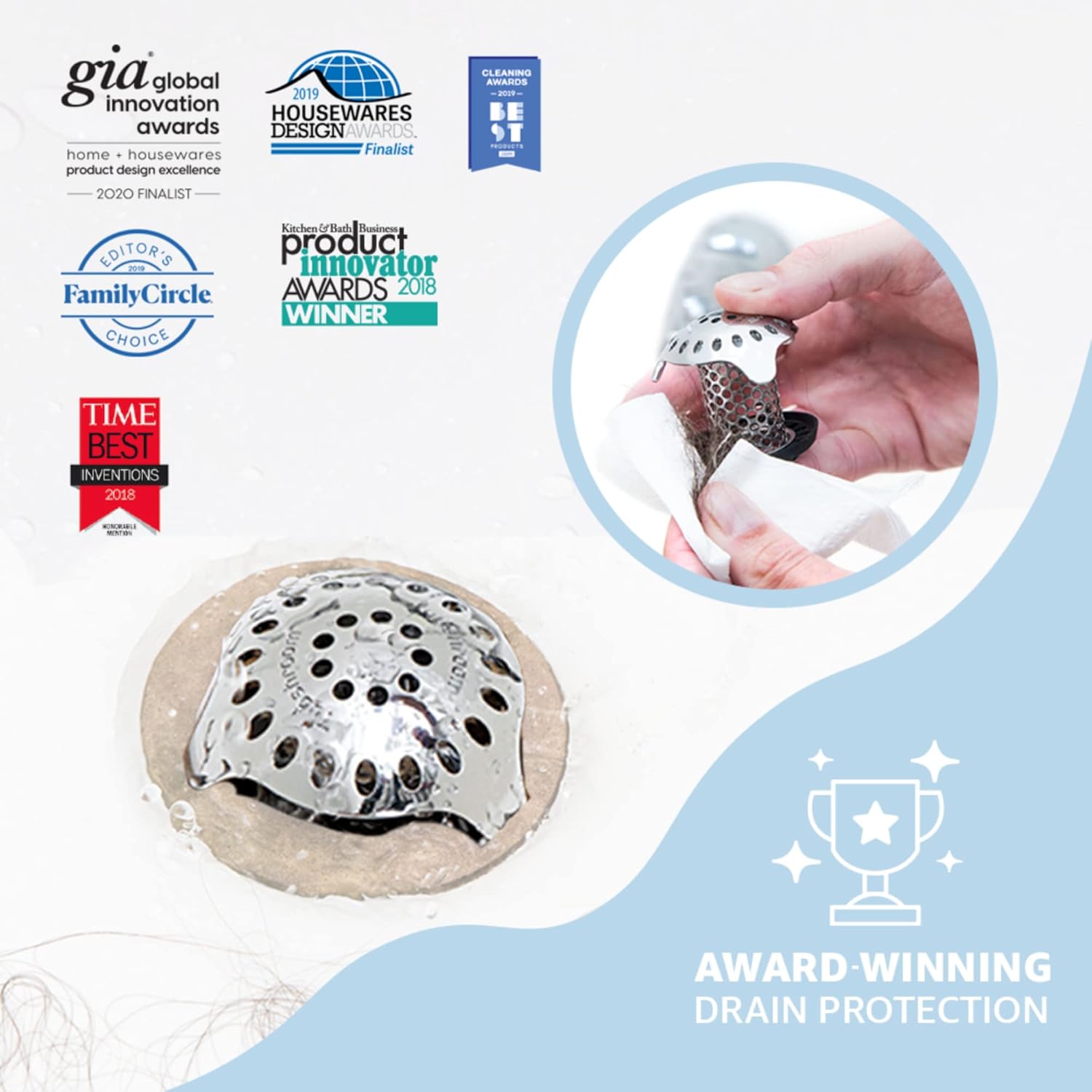 TubShroom Ultra Revolutionary Bath Tub Drain Protector Hair Catcher/Strainer/Snare, Stainless Steel, Stainless Combo ? ? ? ? ? - Image 3