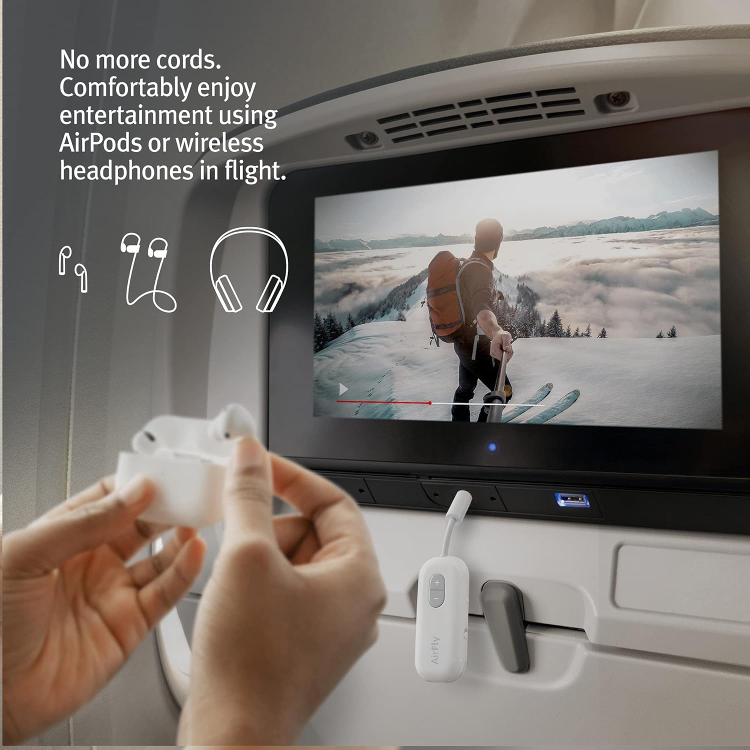 Twelve South AirFly SE Audio Streaming for TV/Airplane to Wireless Headphones ? Wireless Adapter for AirPods, Airplane, Car, Gym, Home, Use with Any 3.5 mm Audio Jack ? ? ? ? ? - Image 4