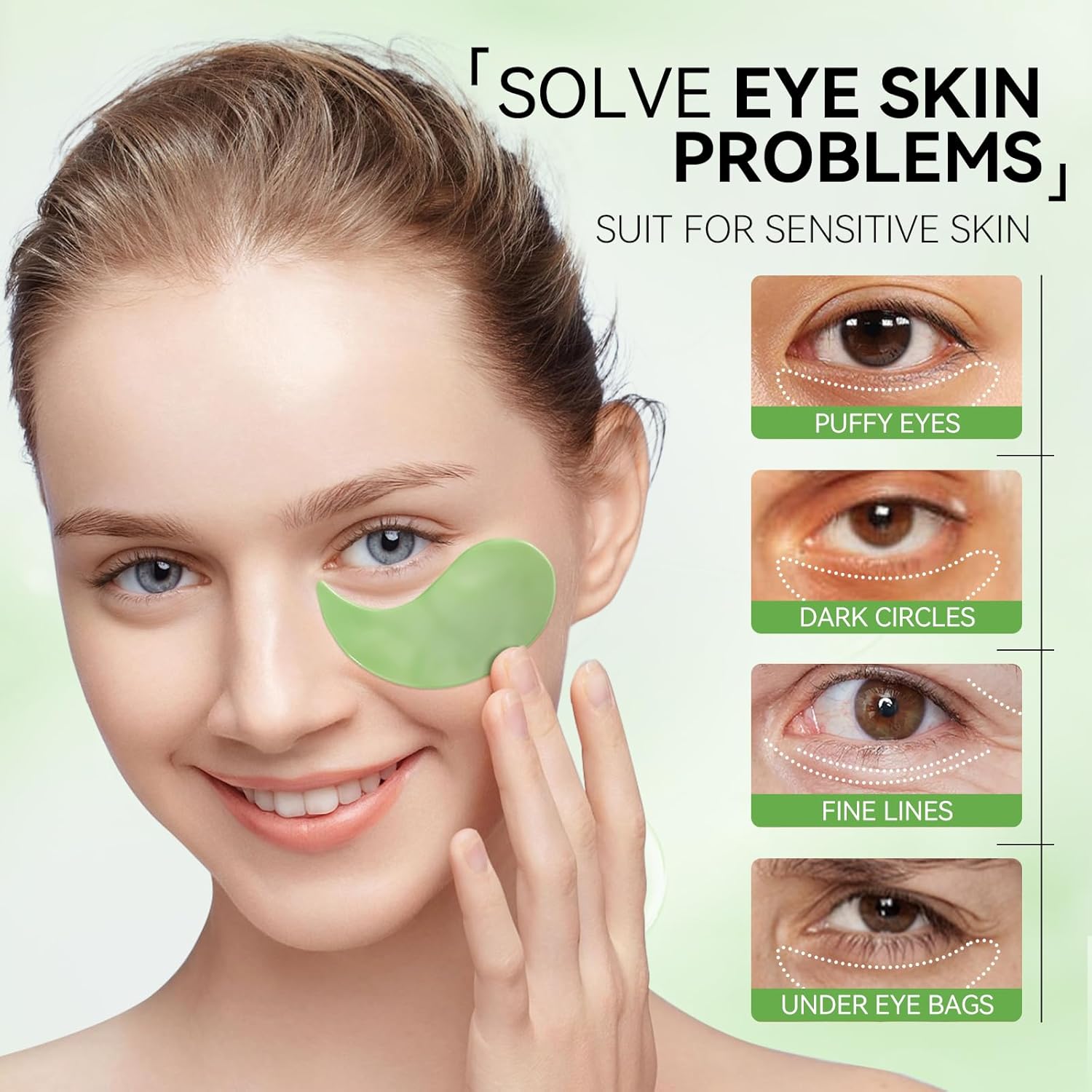 BREYLEE Aloe Vera Eye Masks? 60 Pcs - Puffy Eyes and Dark Circles Treatments ? Look Younger and Reduce Wrinkles and Fine Lines Undereye, Improve and Firm eye Skin - Pure Natural Material Extraction ? ? ? ? ? - Image 6