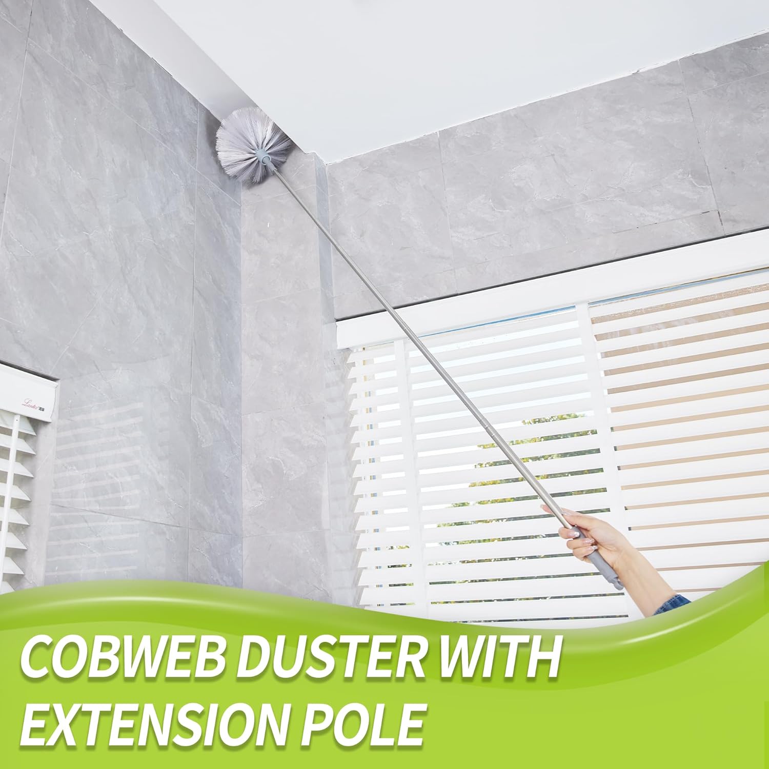 Cobweb Duster with Extension Pole, Spider Web Brush & Ceiling Cleaning Kit, 100 - Image 2