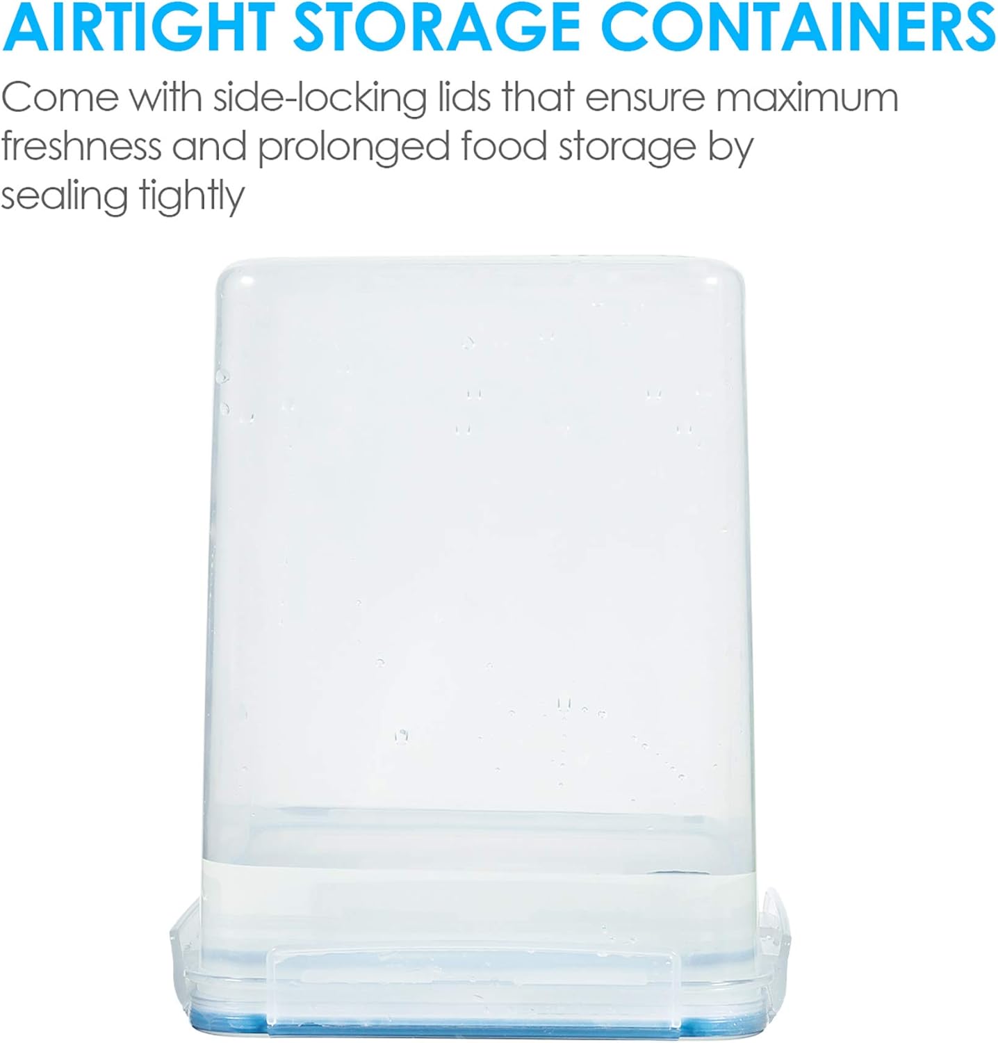 Vtopmart Large Food Storage Containers 5.2L / 175oz, 4 Pieces BPA Free Plastic Airtight Canisters for Flour, Sugar, Baking Supplies, Rice with Lids, 4 Measuring Cups and 24 Labels, Blue ? ? ? ? ? - Image 5