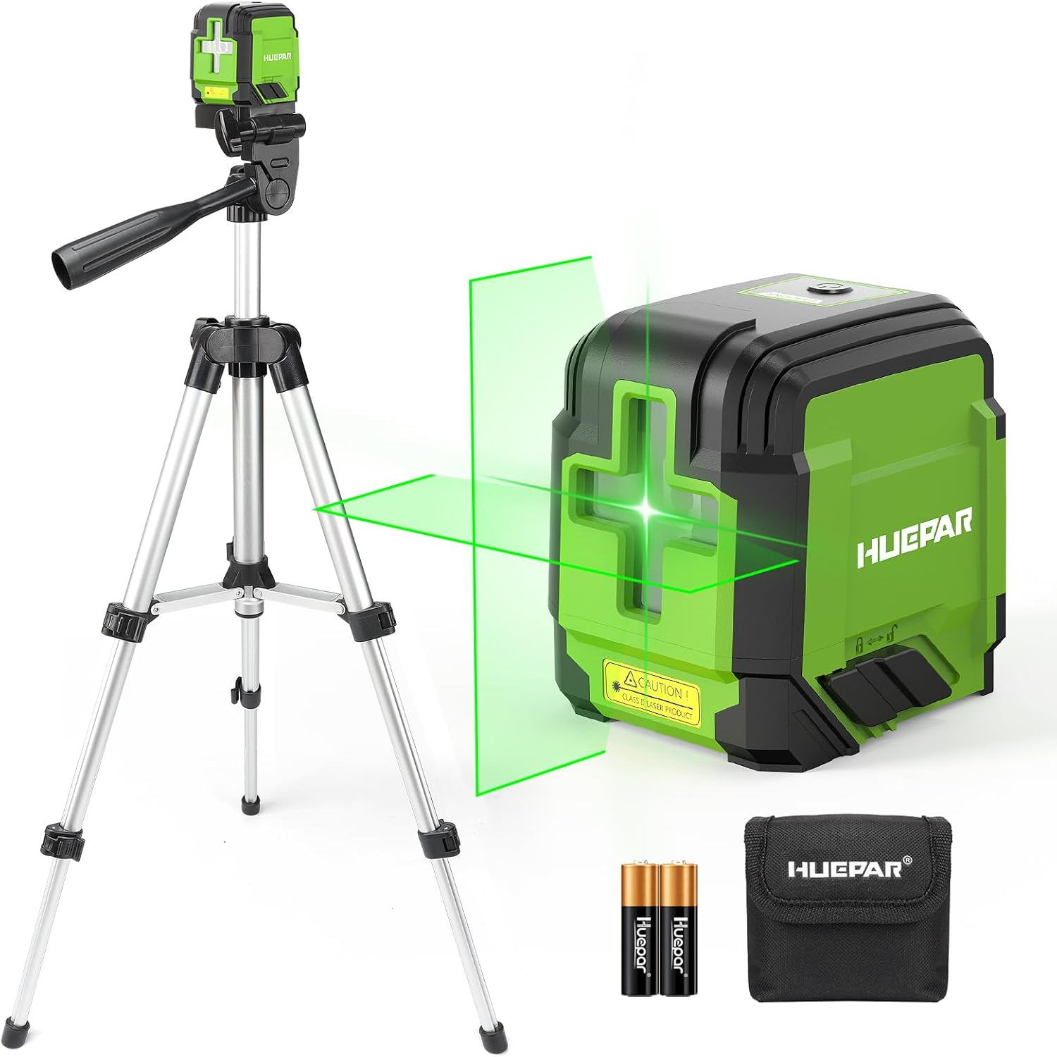 Laser Level with Tripod, HUEPAR 98Ft Self Leveling Laser Level Green Line Laser Cross Line Laser Leveler Tool for Picture Hanging, Tile, Home Renovation, Indoor Project, Battery&Carrying Bag Included ? ? ? ? ?