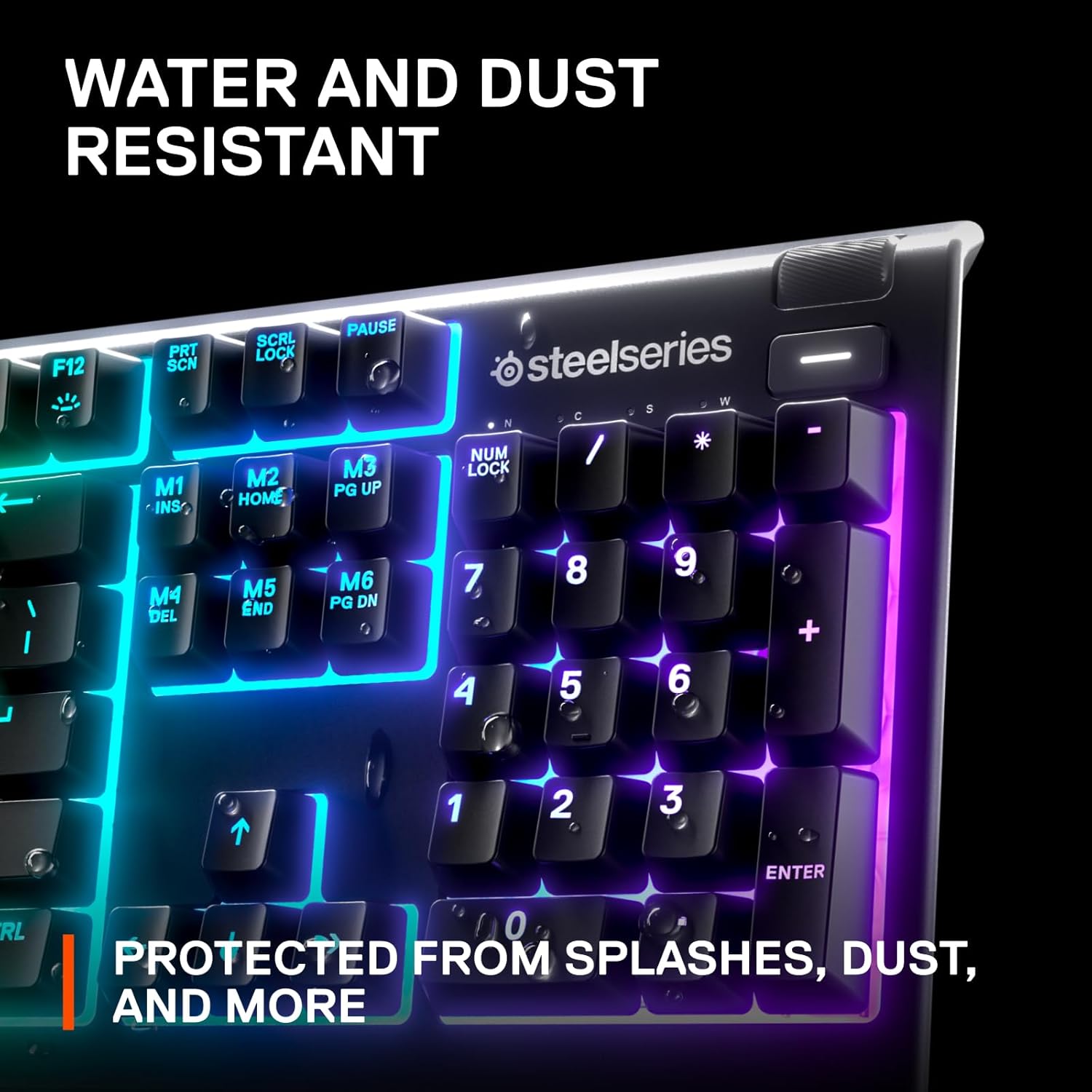 SteelSeries Apex 3 RGB Gaming Keyboard 10-Zone RGB Illumination IP32 Water Resistant Premium Magnetic Wrist Rest (Whisper Quiet Gaming Switch) - Image 5