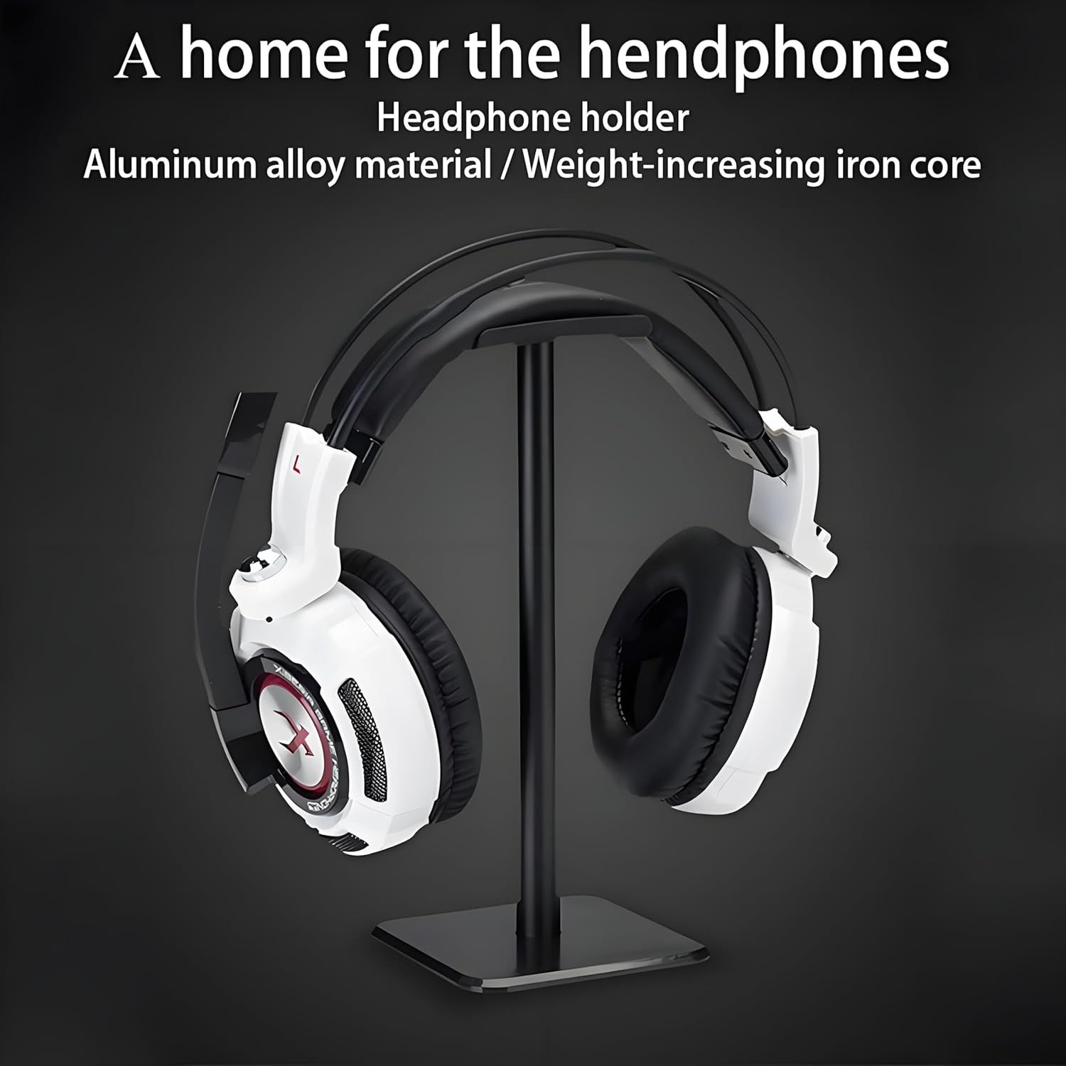 Headphone Stand, Universal Aluminum Metal Holder for AirPods Max, HyperX Cloud II, Xbox One, Turtle Beach, Sennheiser, Sony, Bose, Beats PC Gaming Headset Display & Bluetooth Headphones (Black) - Image 3