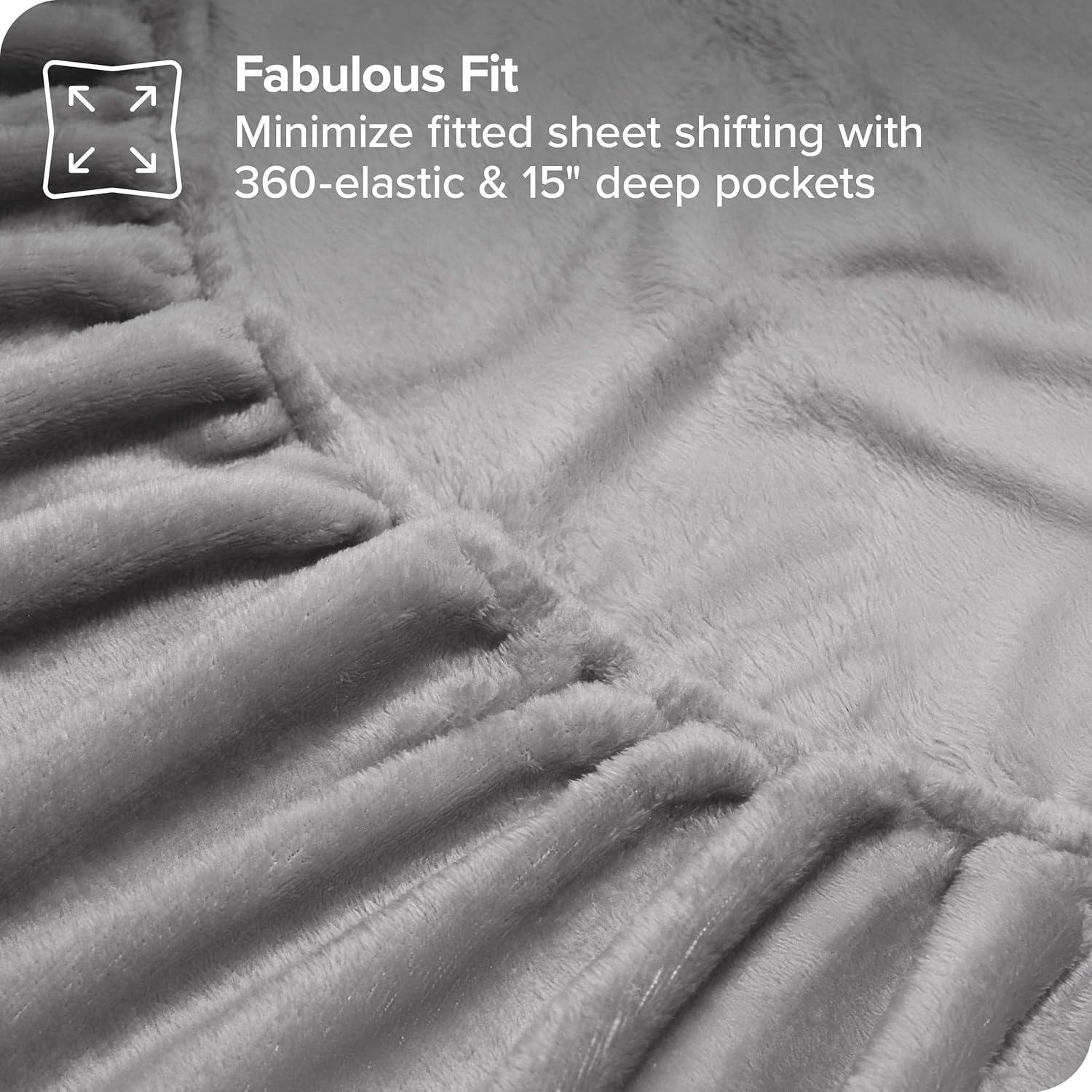 Bare Home Microplush Sheet Set, Deluxe Microplush, Bed Sheets, Deep Pocket, Extra Soft Velvety Bedding Set, All-Around Elastic Band Fitted Sheet, Microplush Bed Set (Queen, Light Grey) - Image 6