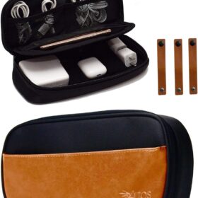 Leather Electronic Organizer Travel Case | Cable Organizer | Cable Storage | Cable Bag | Tech Pouch | Charger Cord Organizer | Travel Essentials | Travel Work Essentials | Travel Organization ?   ?   ?  ?   ?