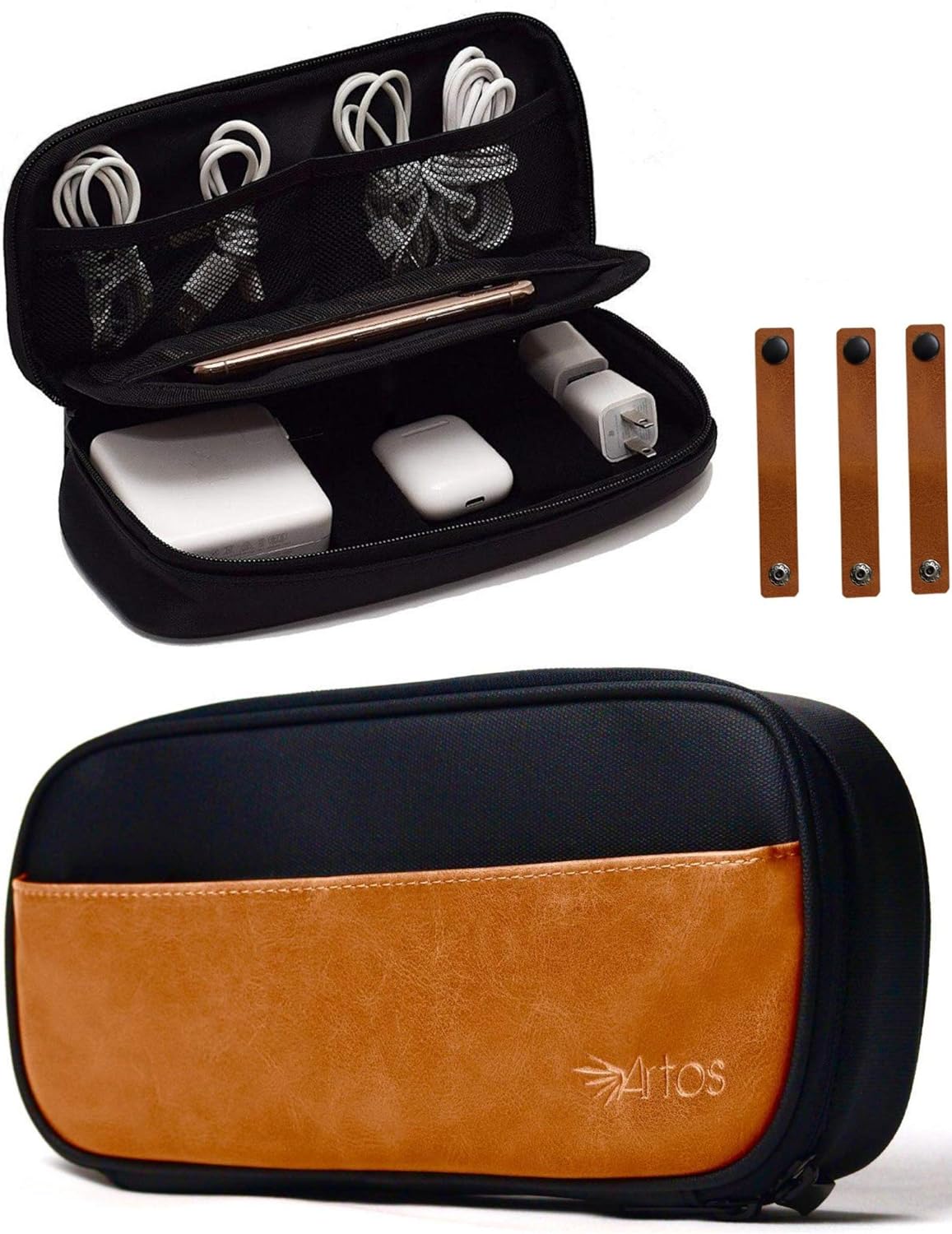 Leather Electronic Organizer Travel Case | Cable Organizer | Cable Storage | Cable Bag | Tech Pouch | Charger Cord Organizer | Travel Essentials | Travel Work Essentials | Travel Organization ? ? ? ? ?