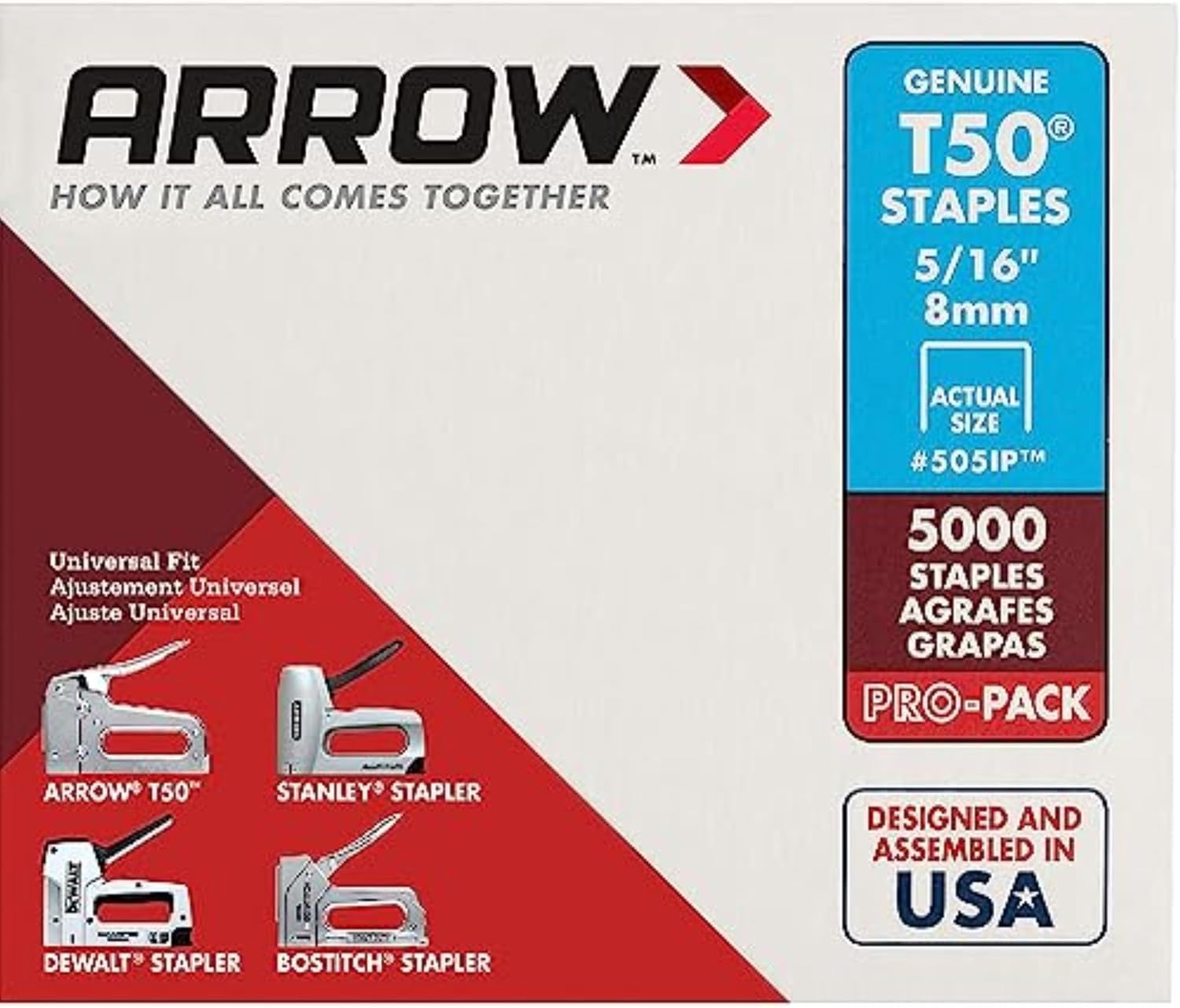 Arrow Fastener 506IP Heavy Duty T50 Staples for Upholstery, Construction, Furniture, Crafts, 3/8-Inch Leg Length, 3/8-Inch Crown Size, 5000 Pieces ( Pack of 1) ? ? ? ? ? - Image 5