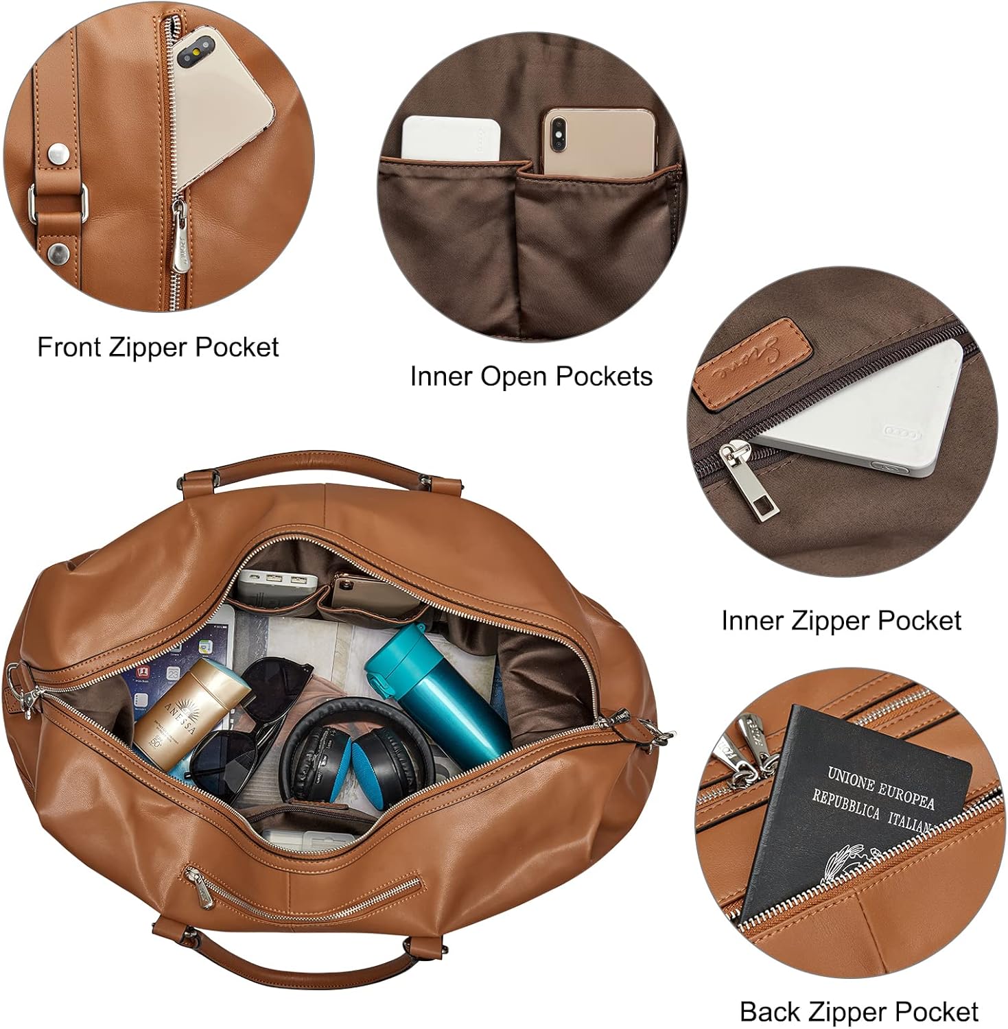 S-ZONE Weekender Bags for Women and Men Travel Duffel Bags with Shoe Compartment Overnight Carry on Duffle Tote Bag ? ? ? ? ? - Image 4