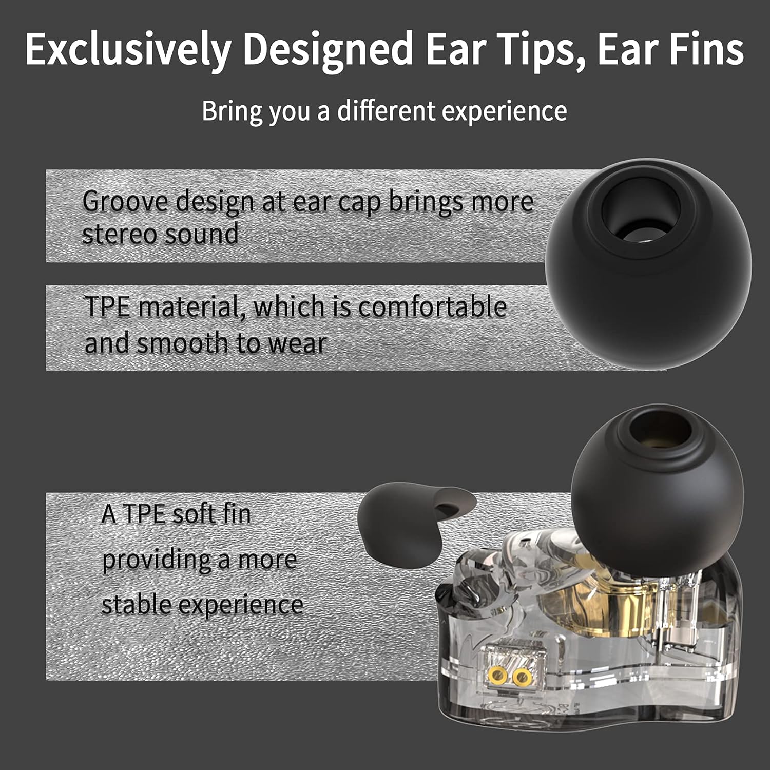 YINYOO CCZ Melody Gaming Earbuds Wired in-Ear Earphones with Microphone IEM HiFi Bass with 1DD 1BA Hybrid, Detachable Cable for Smartphones/PC/Tablet/Gaming/Video/Music/Calling(with mic, Clear Black) - Image 2