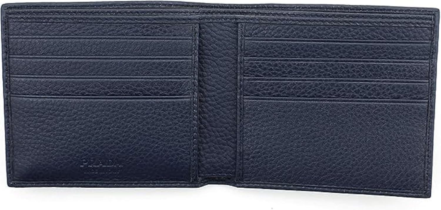 Prada Mens Baltico Blue Vitello Micro Grain Leather Bifold Wallet ? ? ? ? ? - Image 2
