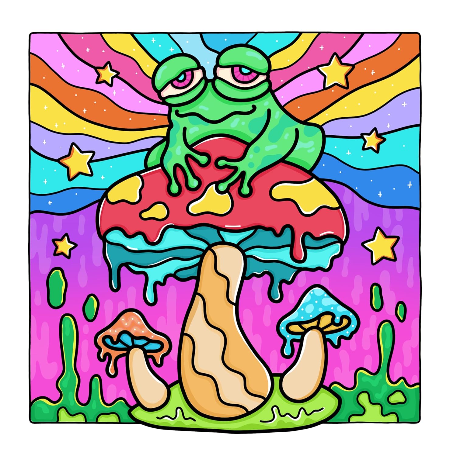 Trippy & Groovy: Psychedelic Coloring Book for Adults Featuring Mushrooms, Aliens, Magic Worlds and Illusions for Relaxation ? ? ? ? ? - Image 3