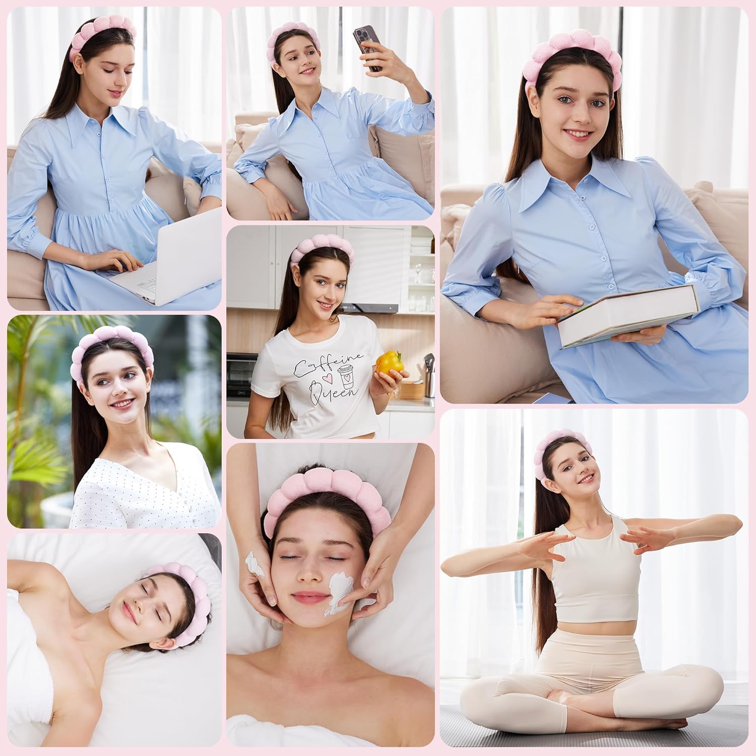 Headbands for Women - Spa Headband and Wristband Set - Headband for Washing Face,Facial Mask,Makeup and Skin Care,Gifts for Women and Teen Girl Gifts Trendy Stuff ? ? ? ? ? - Image 4