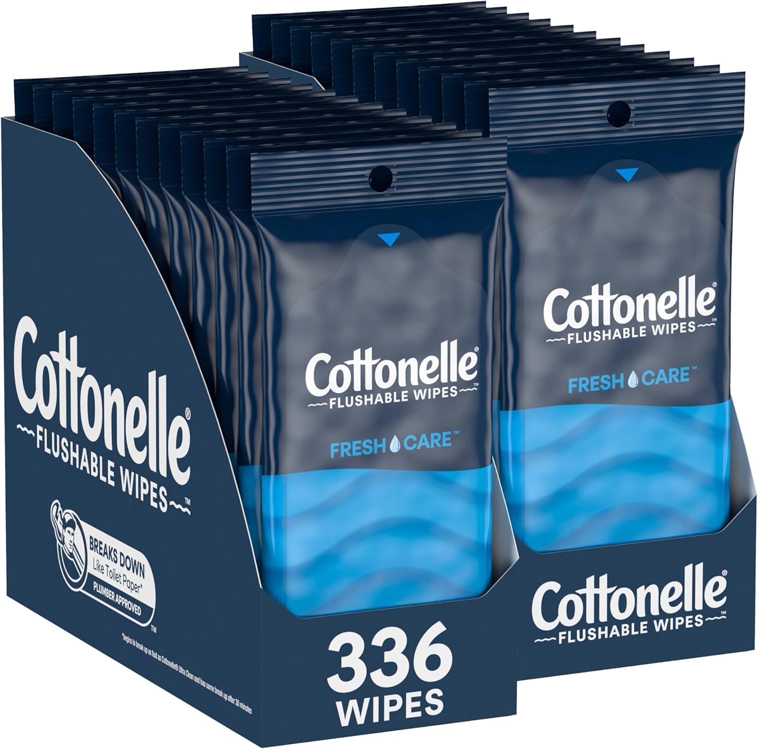 Cottonelle Fresh Care On-The-Go Flushable Wet Wipes, Adult Wet Wipes, 24 On-The-Go Pack, 14 Wipes Per Pack (336 Total Wipes), Packaging May Vary ? ? ? ? ?