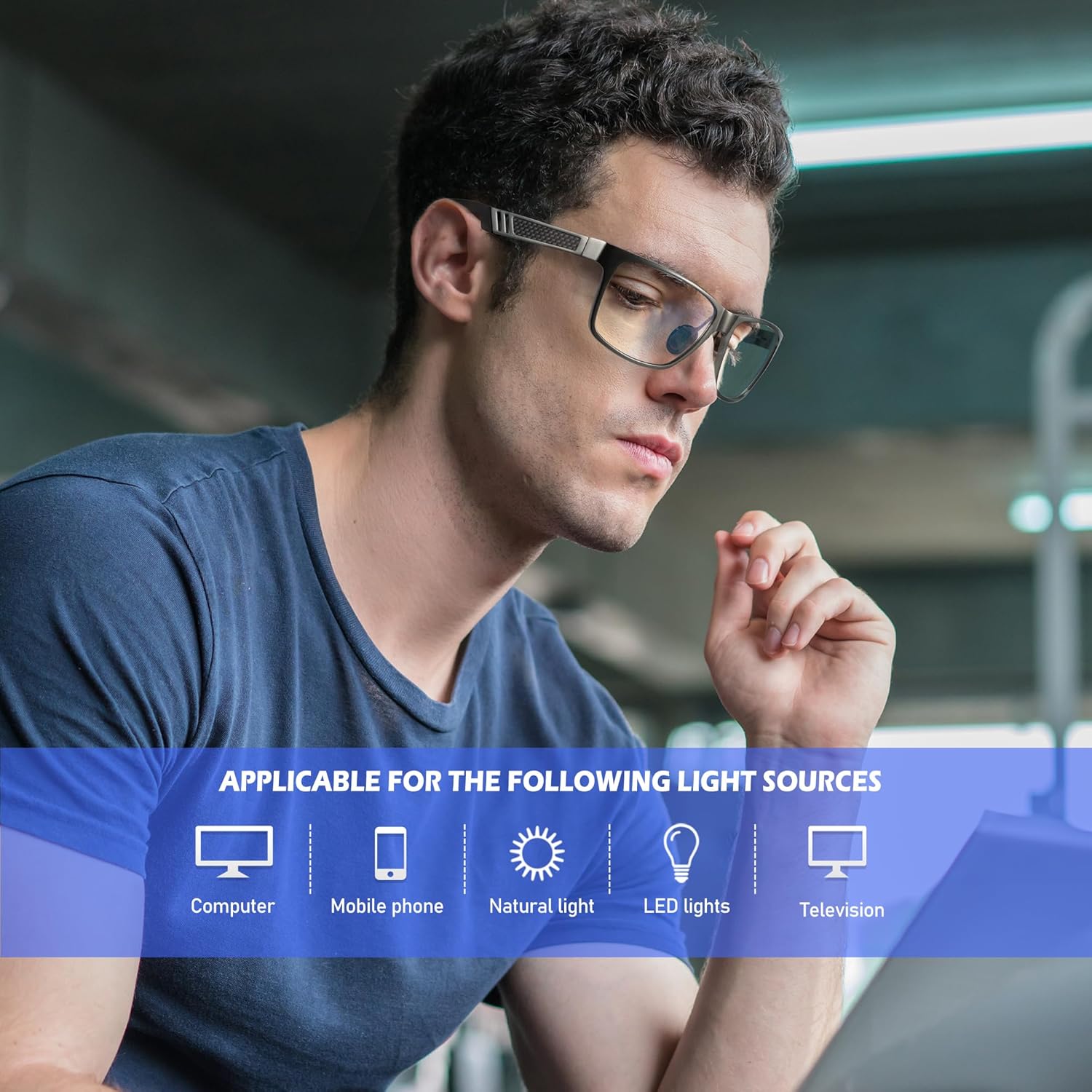 ANYLUV Blue Light Blocking Glasses Men Computer Gaming Glasses Lightweight Al-Mg Metal Anti Eyestrain UV400 Clear Lens Eye Protection ? ? ? ? ? - Image 2