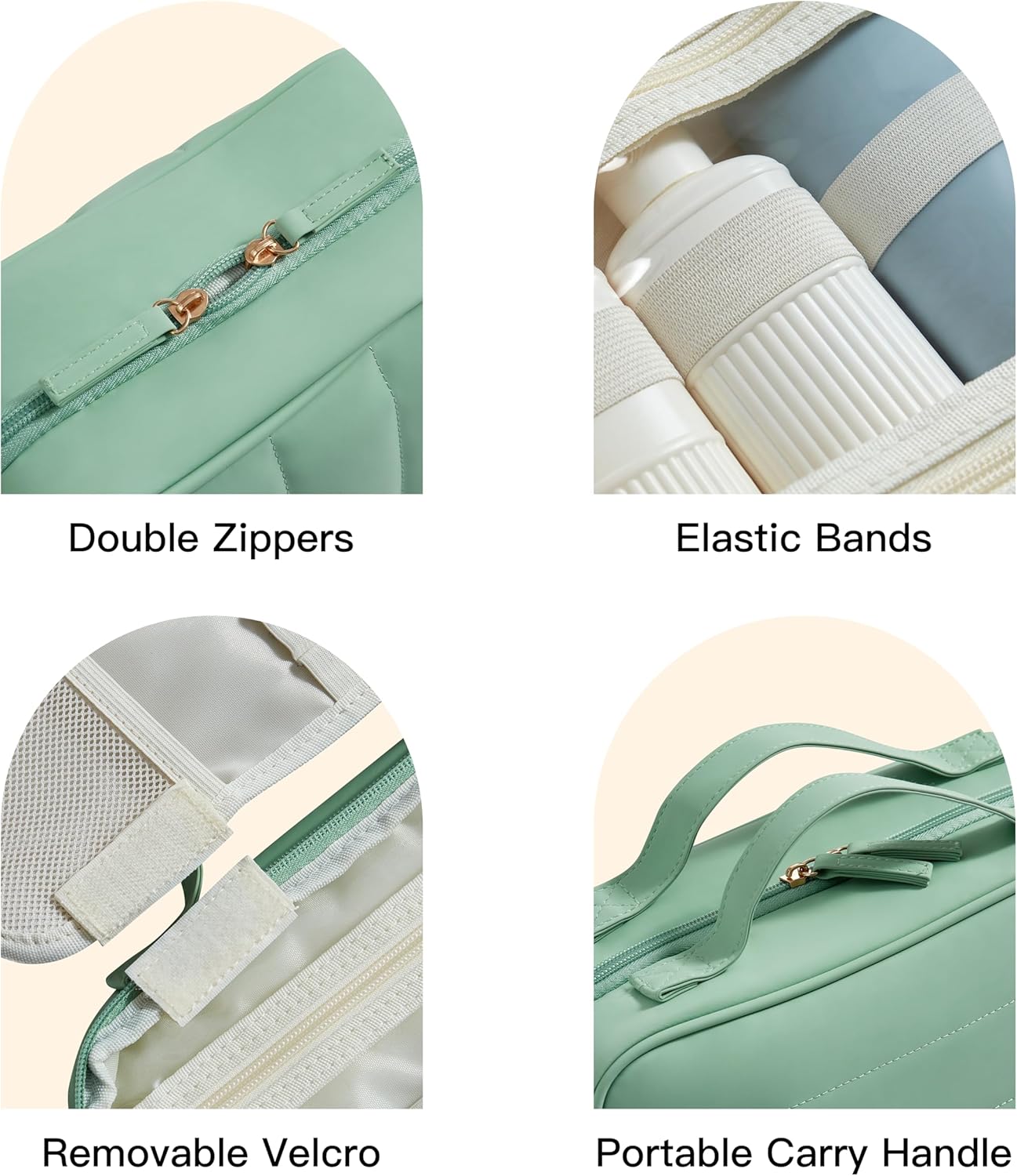 Toiletry Bag, Travel Bag for Women & Men, Portable Cosmetic Bag with Hanging Hook, Durable, Waterproof for Shampoo, Makeup, Essentials, Toiletries Acessories (Green) ? ? ? ? ? - Image 6