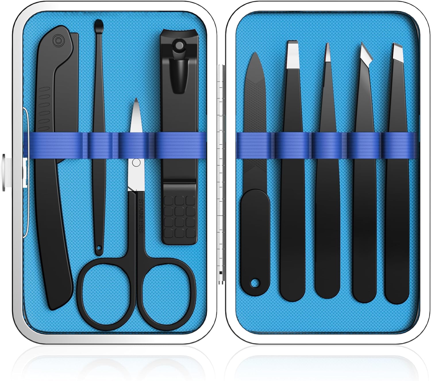 Yougai Tweezers Set and Nail Clipper, Tweezers Set for Men/Women, 9PCS Professional Stainless Steel Tweezers Kit with Leather Travel Case ? ? ? ? ?
