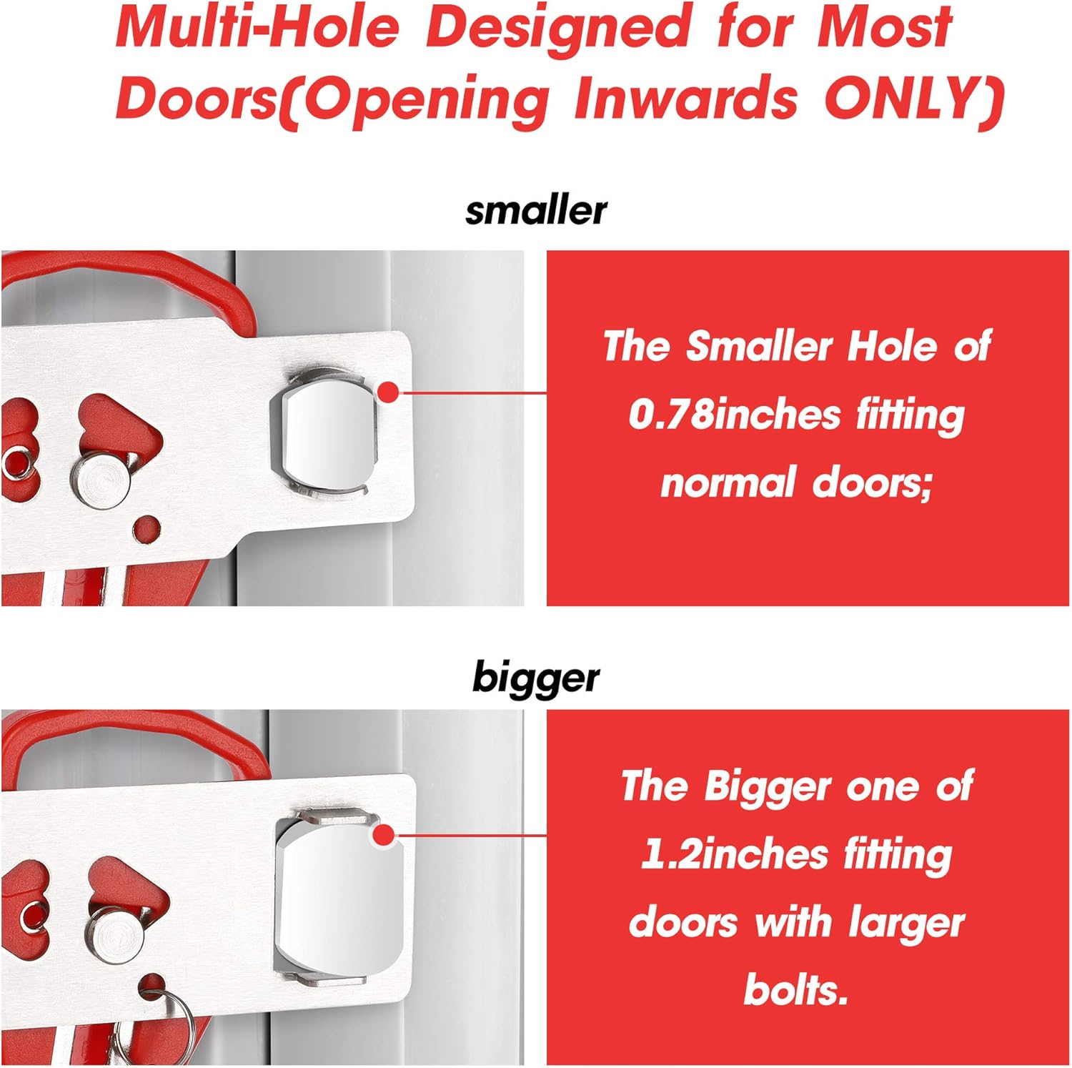 AceMining Portable Door Lock Home Security Door Lock Travel Lockdown Locks for Additional Safety and Privacy Perfect for Traveling Hotel Home Apartment College ? ? ? ? ? - Image 2