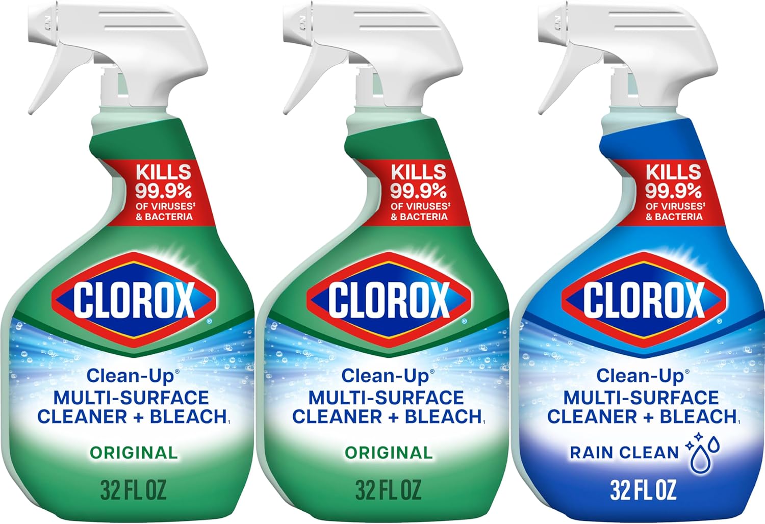 Clorox Clean-Up Cleaner + Bleach1 Value Pack, Household Essentials, 32 Fl Oz Each, Pack of 3 ? ? ? ? ?
