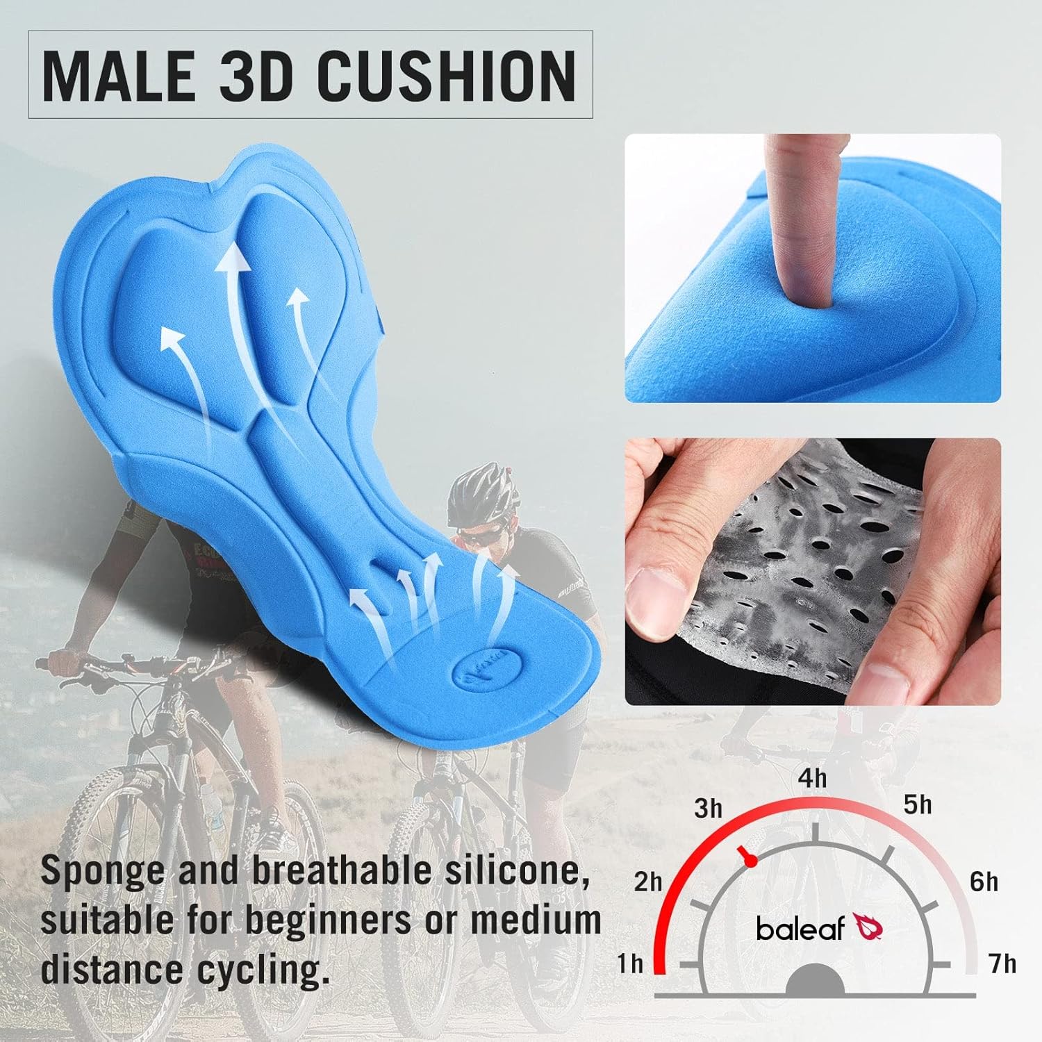 BALEAF Men's 3D Padded Bike Shorts Cycling Underwear MTB Liner ? ? ? ? ? - Image 5