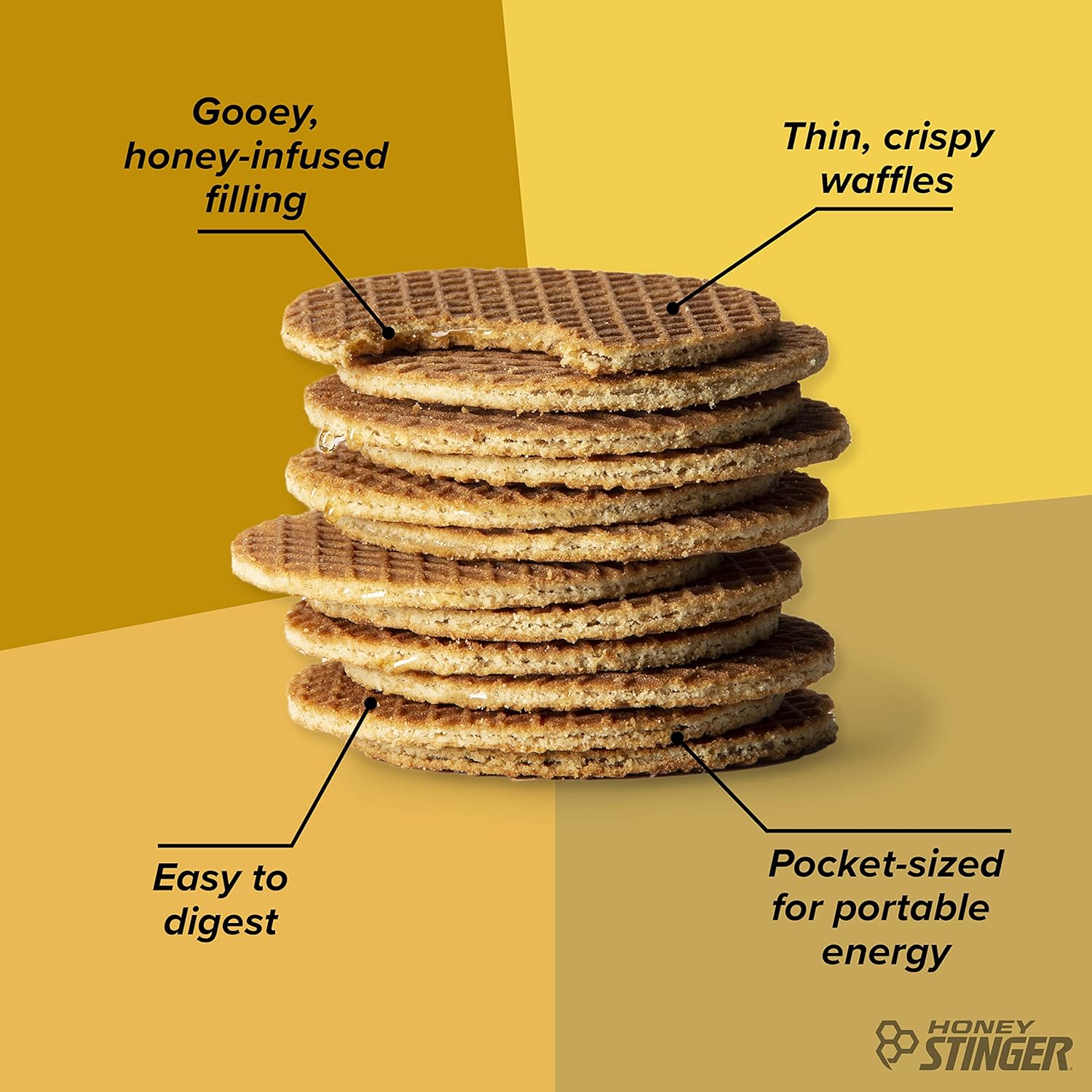 Honey Stinger Organic Honey Waffle, Energy Stroopwafel for Exercise, Endurance and Performance, Sports Nutrition for Home & Gym, Pre & During Workout, Box of 16 Waffles, 16.96 Ounce (Pack of 16) ? ? ? ? ? - Image 4