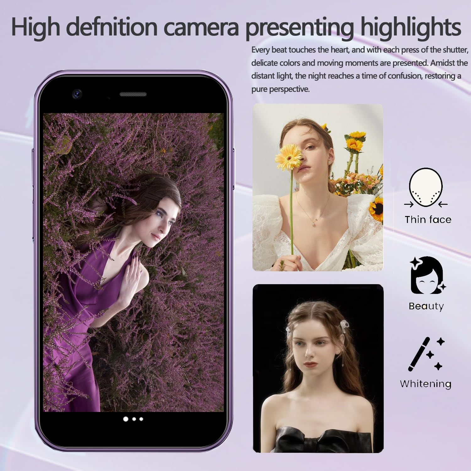 Mini Smartphone Students Quad Core Smallest Mobile Phone 3.0 Inch Unlocked Android Kids Cell Phones Dual Sim Card Cute Palm Child 3G Small Smartphone (Purple,2GB+16GB) ? ? ? ? ? - Image 3