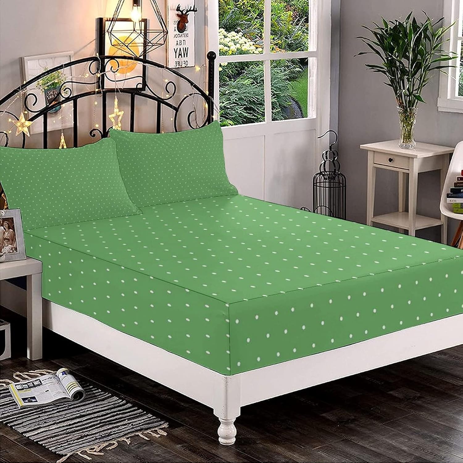 Decorative Bedding Sheet Set Twin XL Size, Great Wall of China Fitted Sheet & 2 Pillowcases Set(No Flat Sheet), Oriental Medieval Blockade on High Lands Print Microfiber 3pc Bed Sheets Set ? ? ? ? ? - Image 6