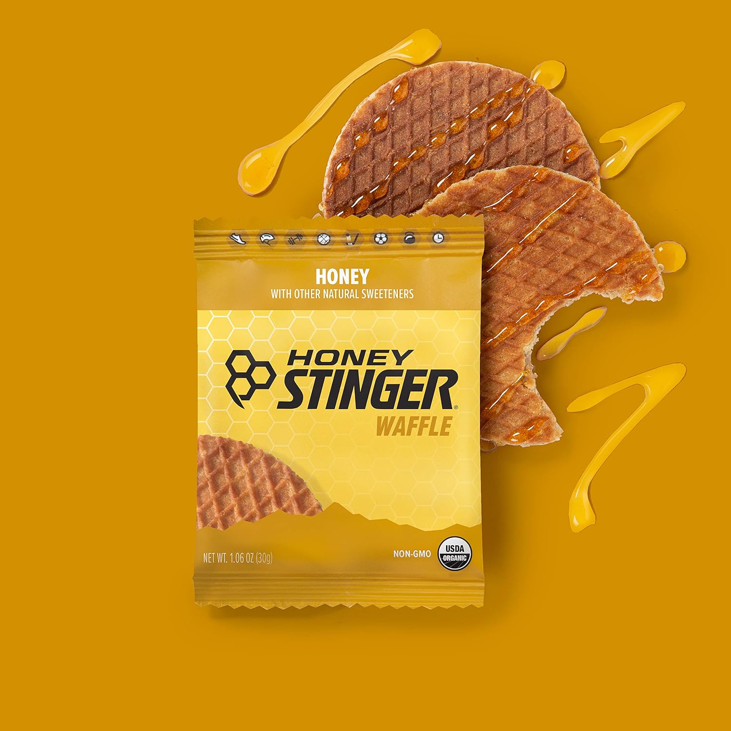 Honey Stinger Organic Honey Waffle, Energy Stroopwafel for Exercise, Endurance and Performance, Sports Nutrition for Home & Gym, Pre & During Workout, Box of 16 Waffles, 16.96 Ounce (Pack of 16) ? ? ? ? ? - Image 6